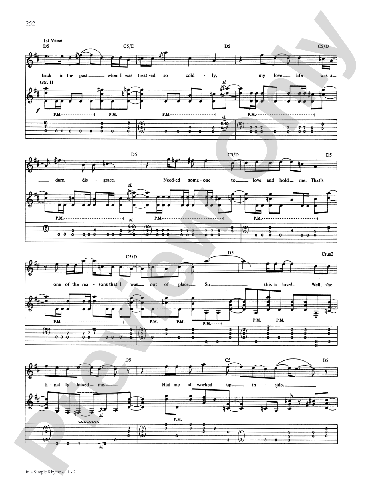 In A Simple Rhyme: Authentic Guitar TAB