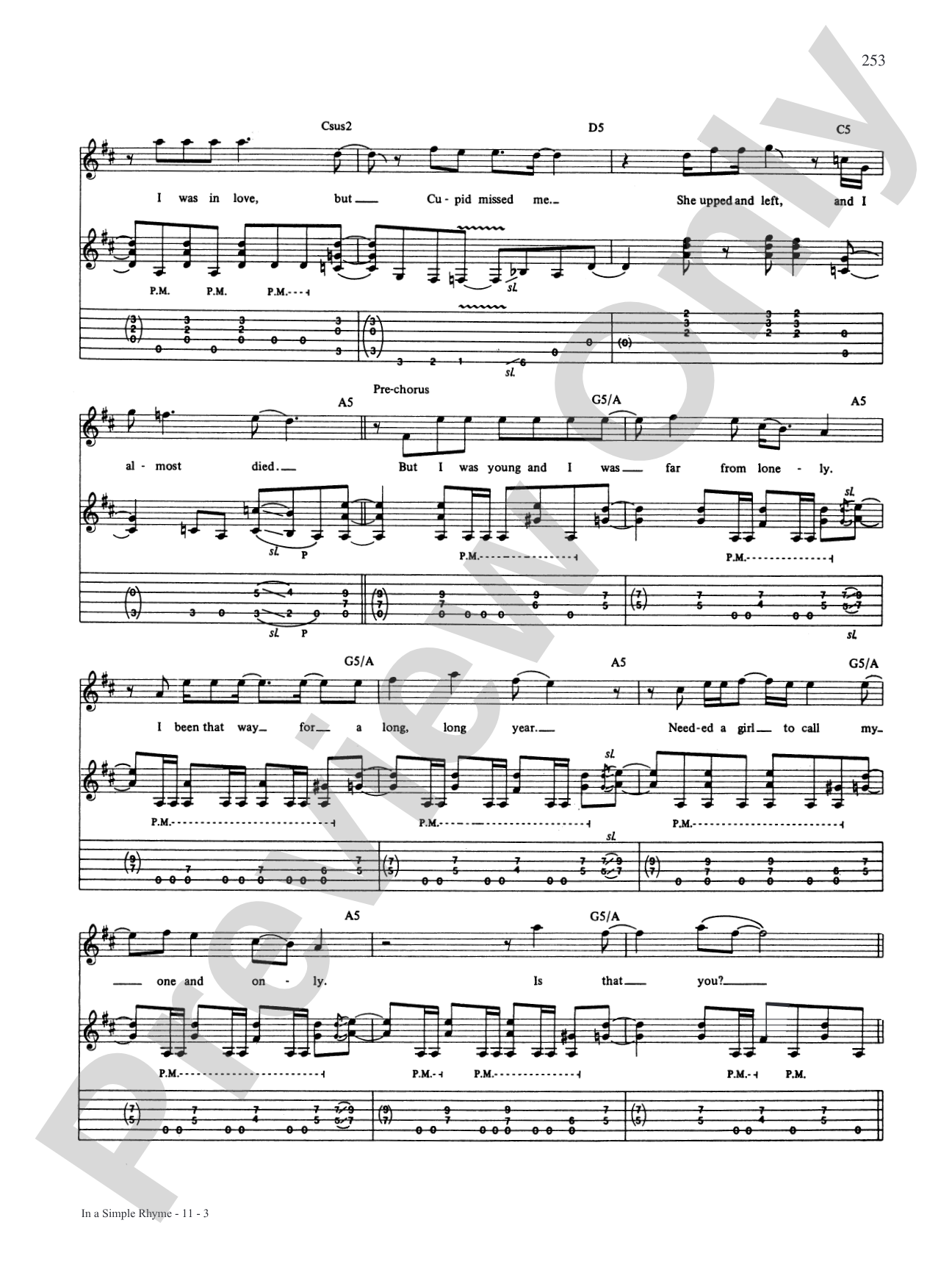 In A Simple Rhyme: Authentic Guitar TAB
