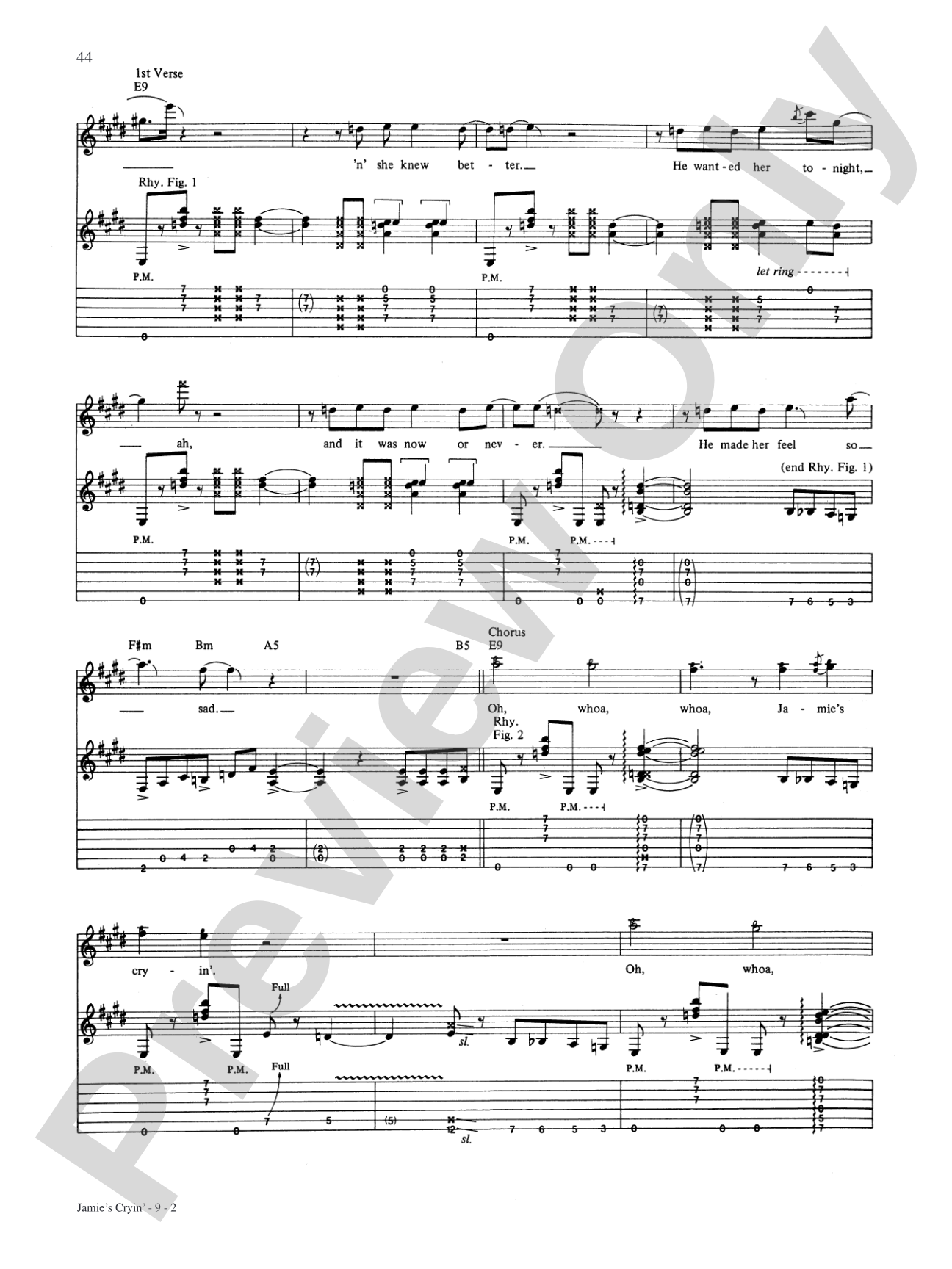 Jamie's Cryin': Authentic Guitar TAB