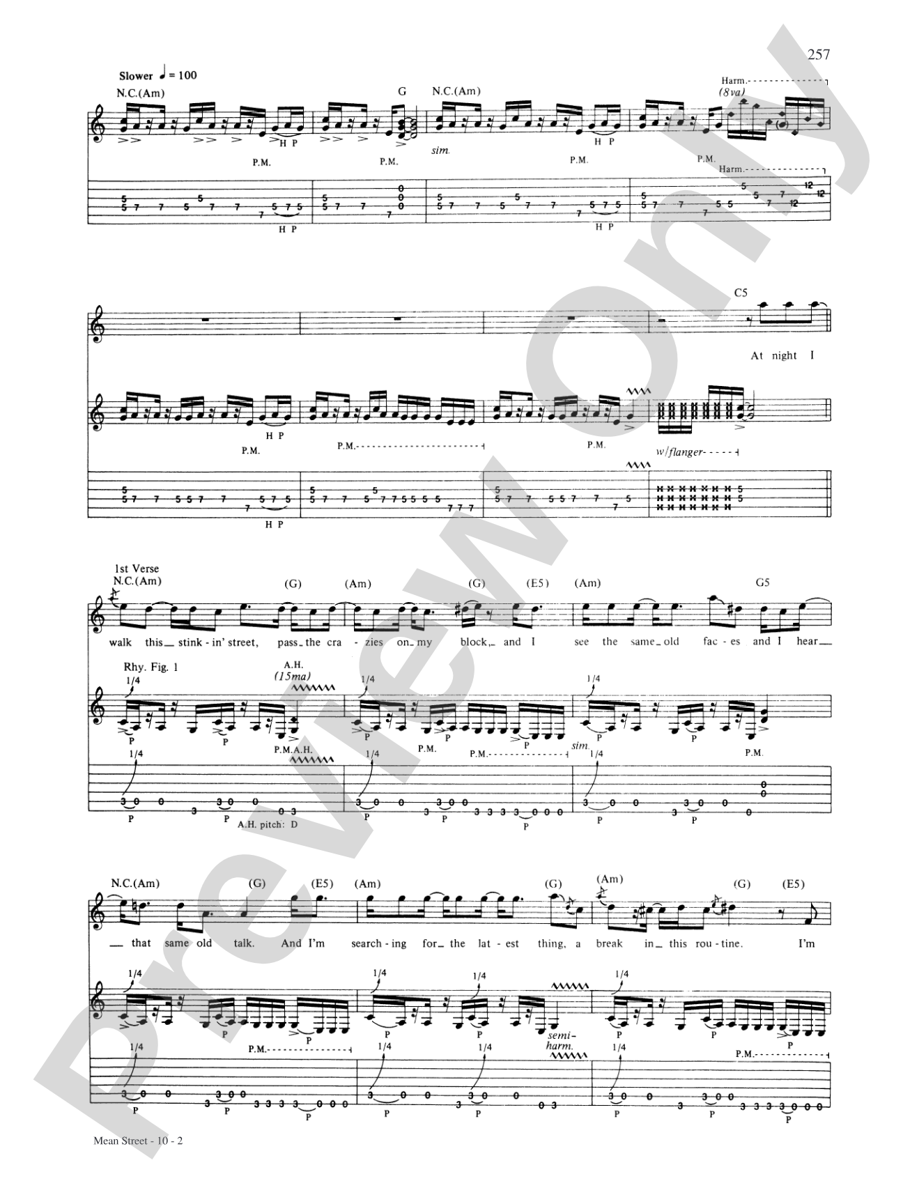Mean Street: Authentic Guitar TAB