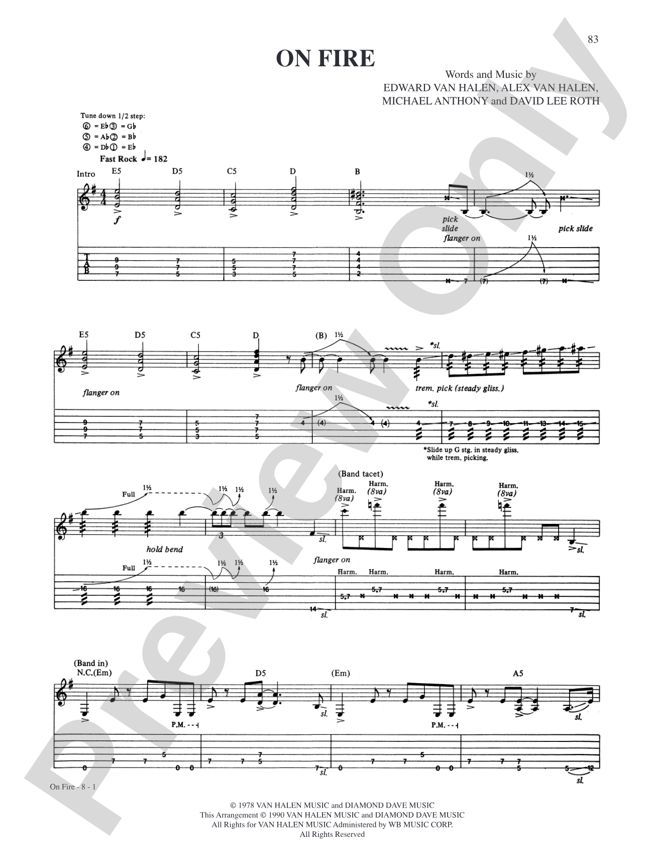 On Fire: Authentic Guitar TAB
