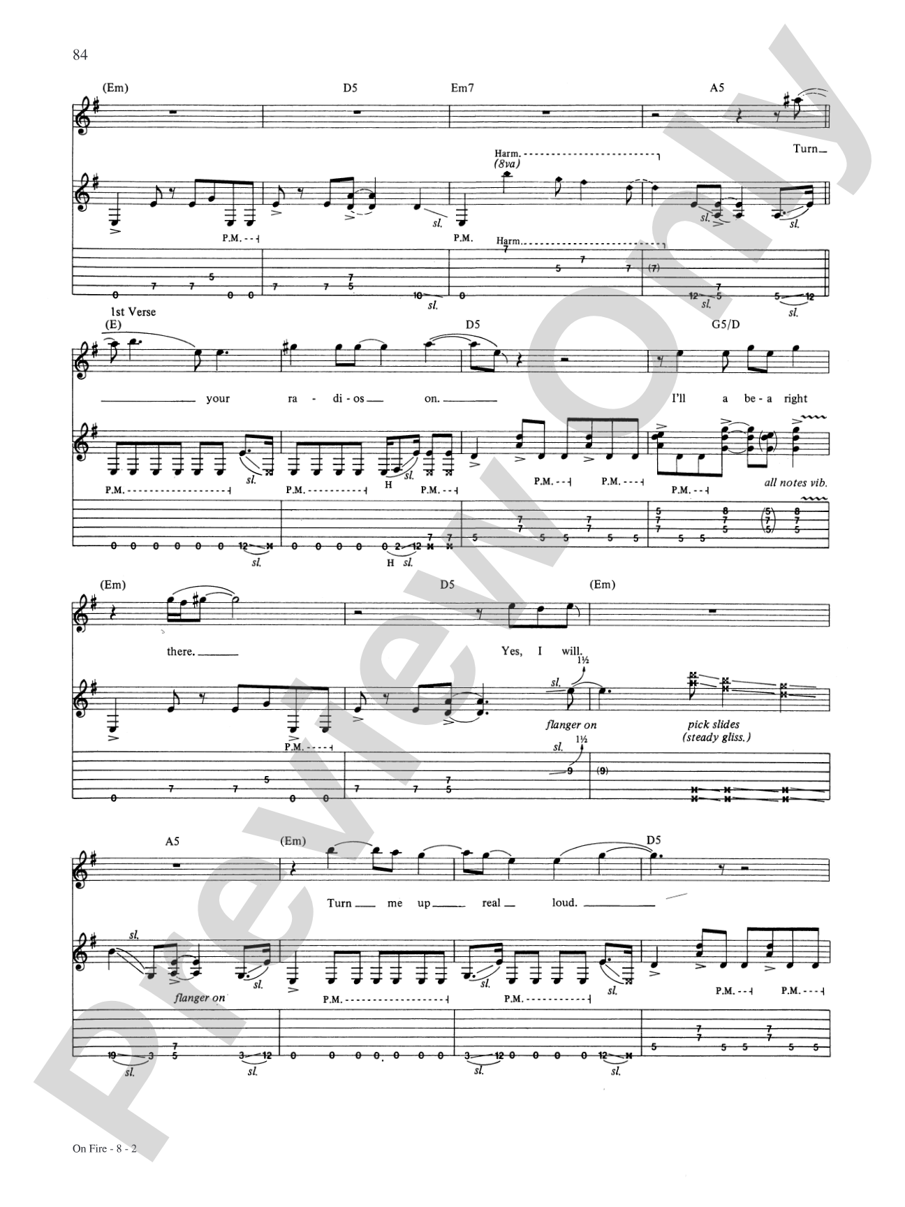On Fire: Authentic Guitar TAB