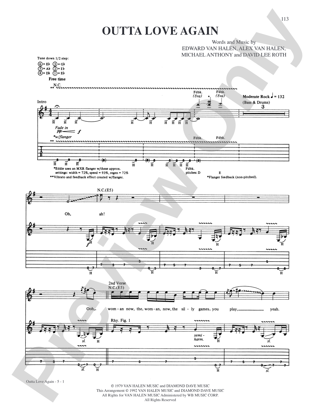 Outta Love Again: Authentic Guitar TAB