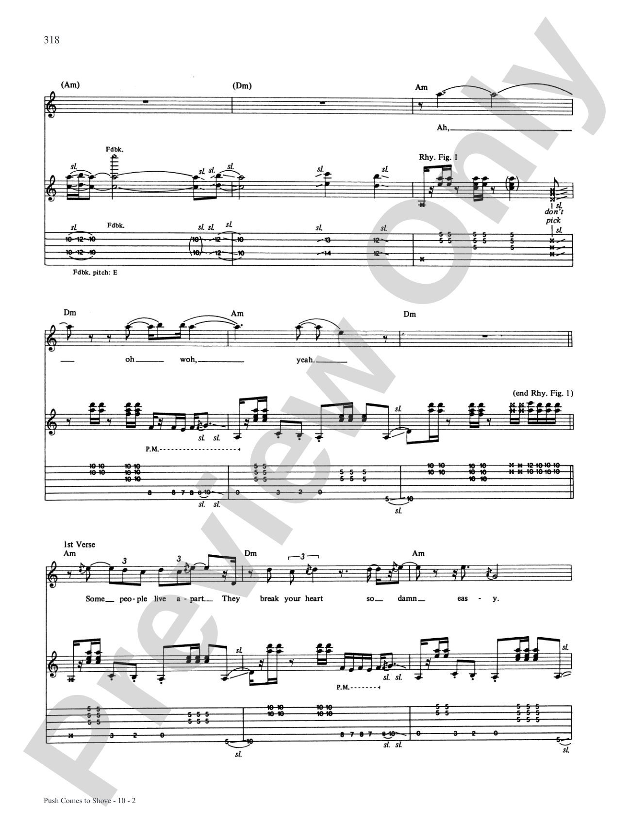 Push Comes To Shove: Authentic Guitar TAB
