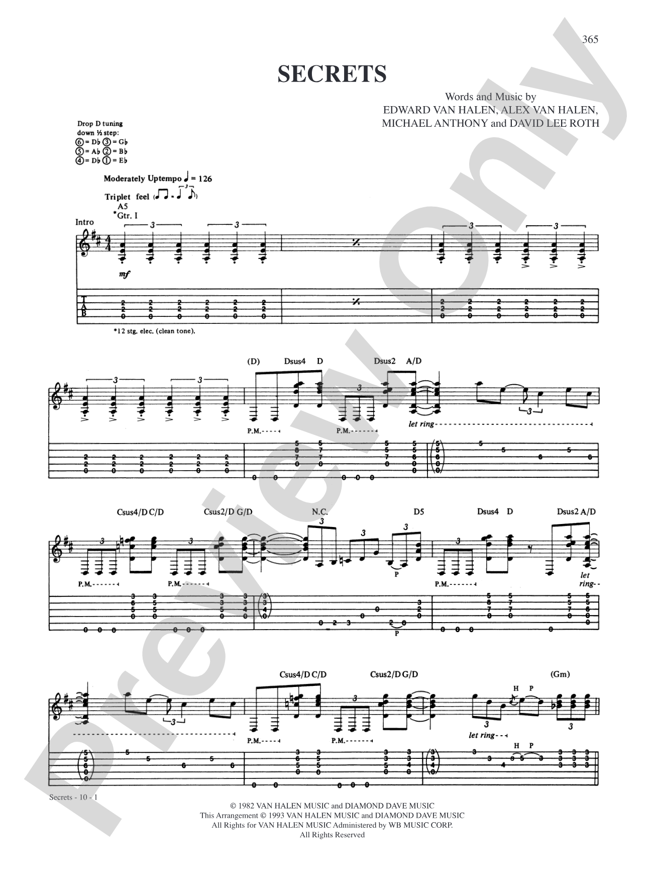 Secrets: Authentic Guitar TAB