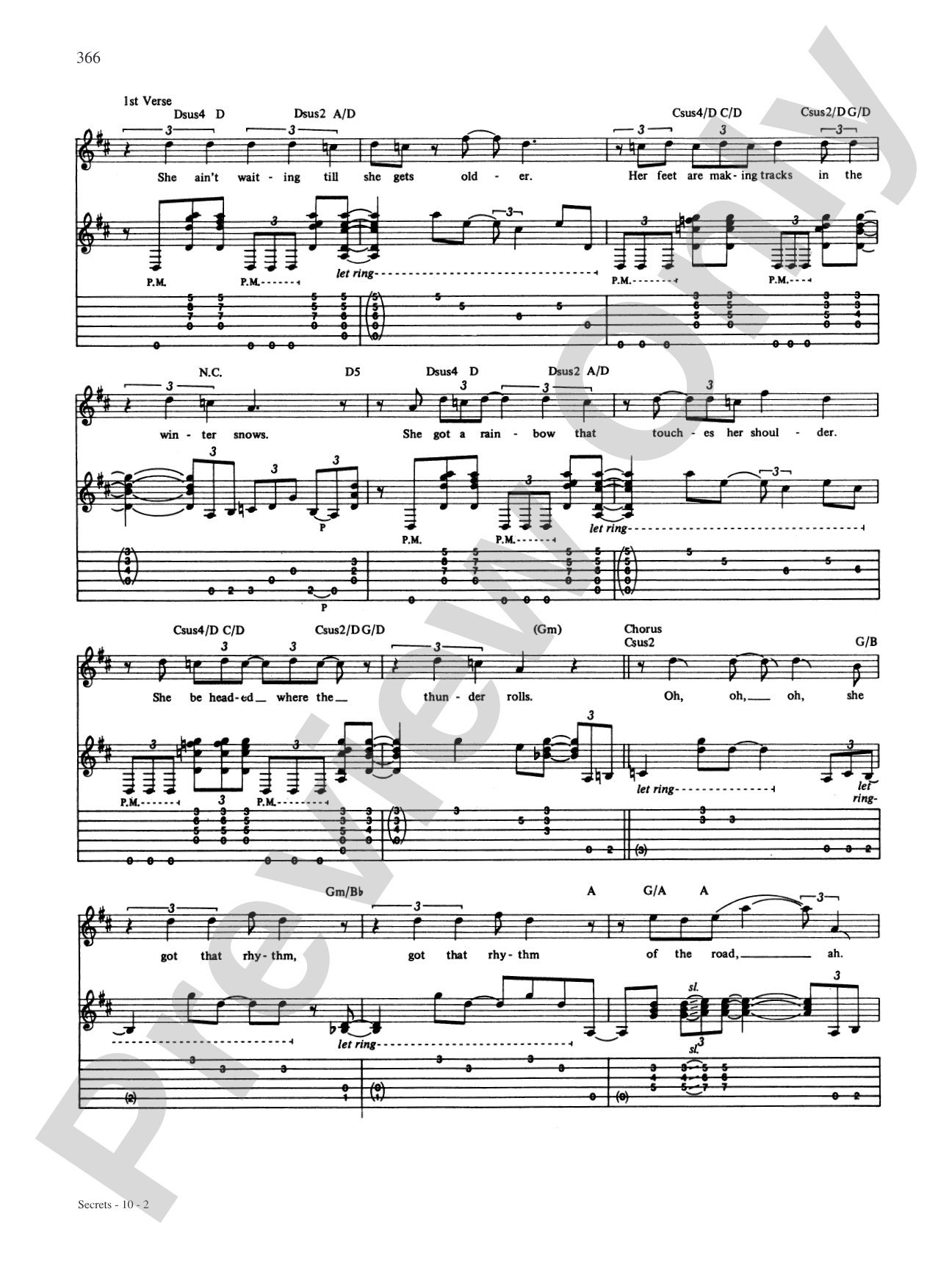 Secrets: Authentic Guitar TAB