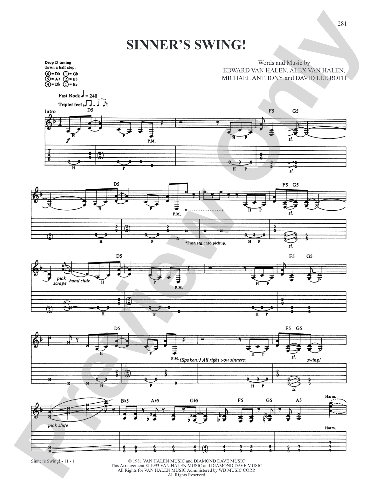 Sinner's Swing: Authentic Guitar TAB