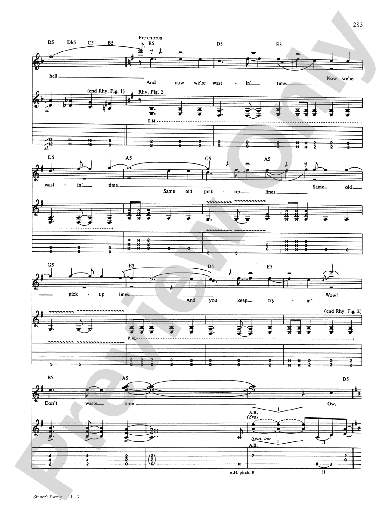 Sinner's Swing: Authentic Guitar TAB