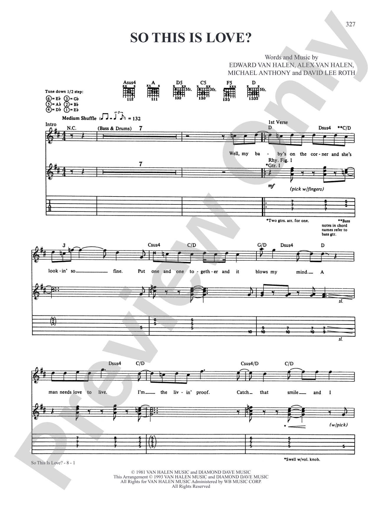 So This Is Love: Authentic Guitar TAB