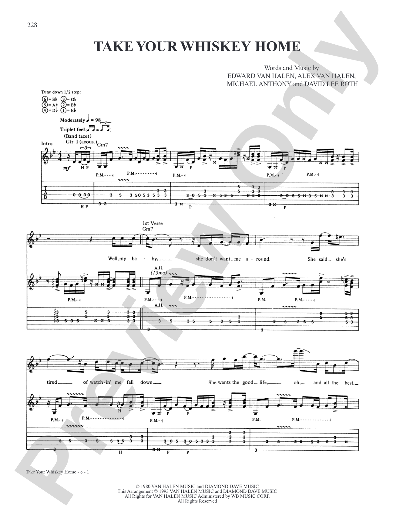 Take Your Whiskey Home: Authentic Guitar TAB