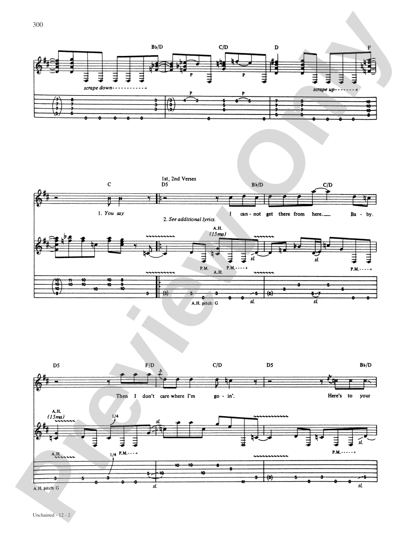 Unchained: Authentic Guitar TAB