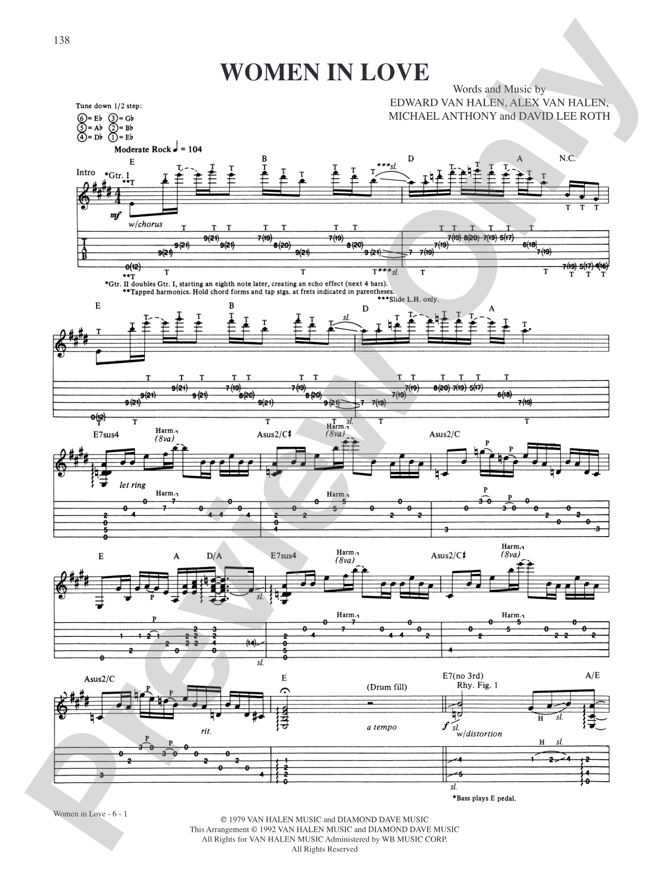 Women In Love: Authentic Guitar TAB