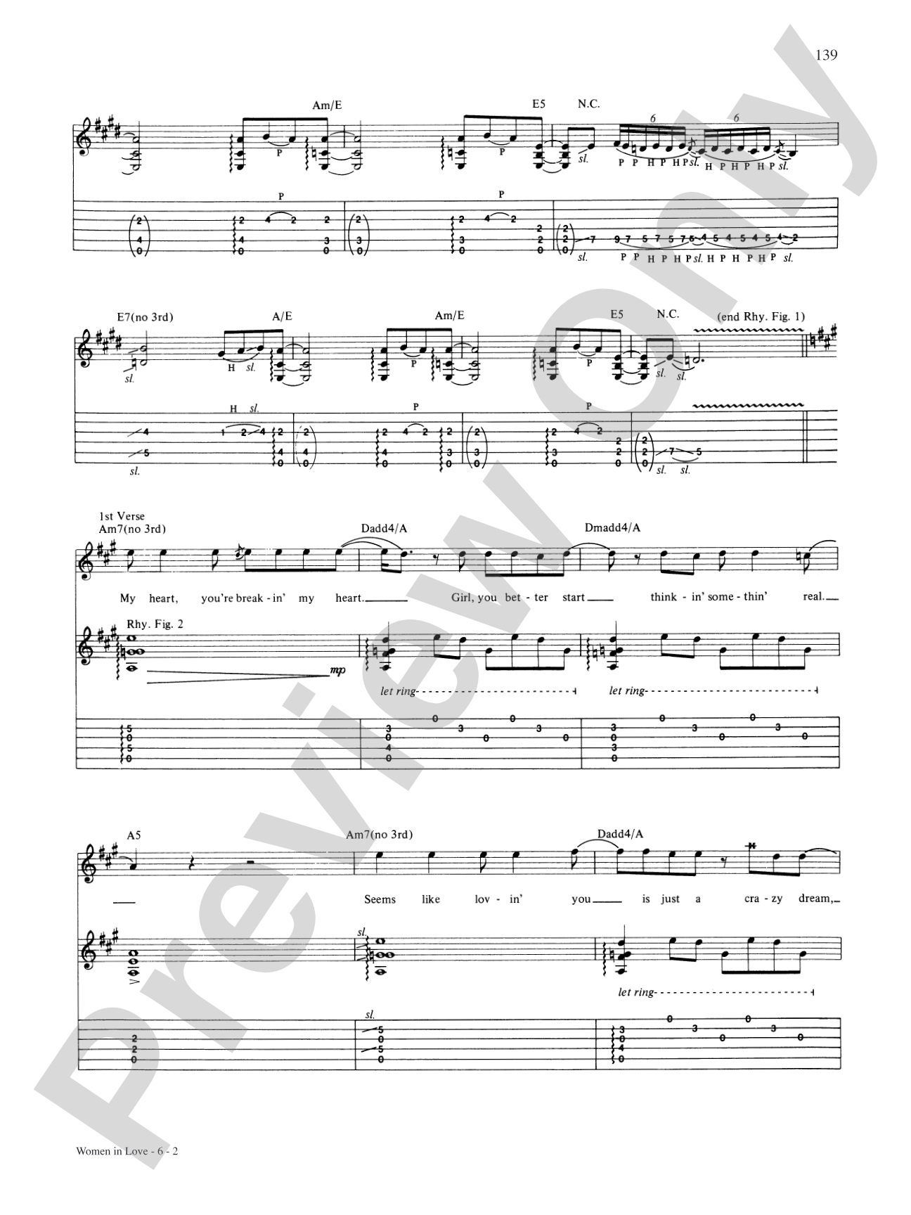 Women In Love: Authentic Guitar TAB
