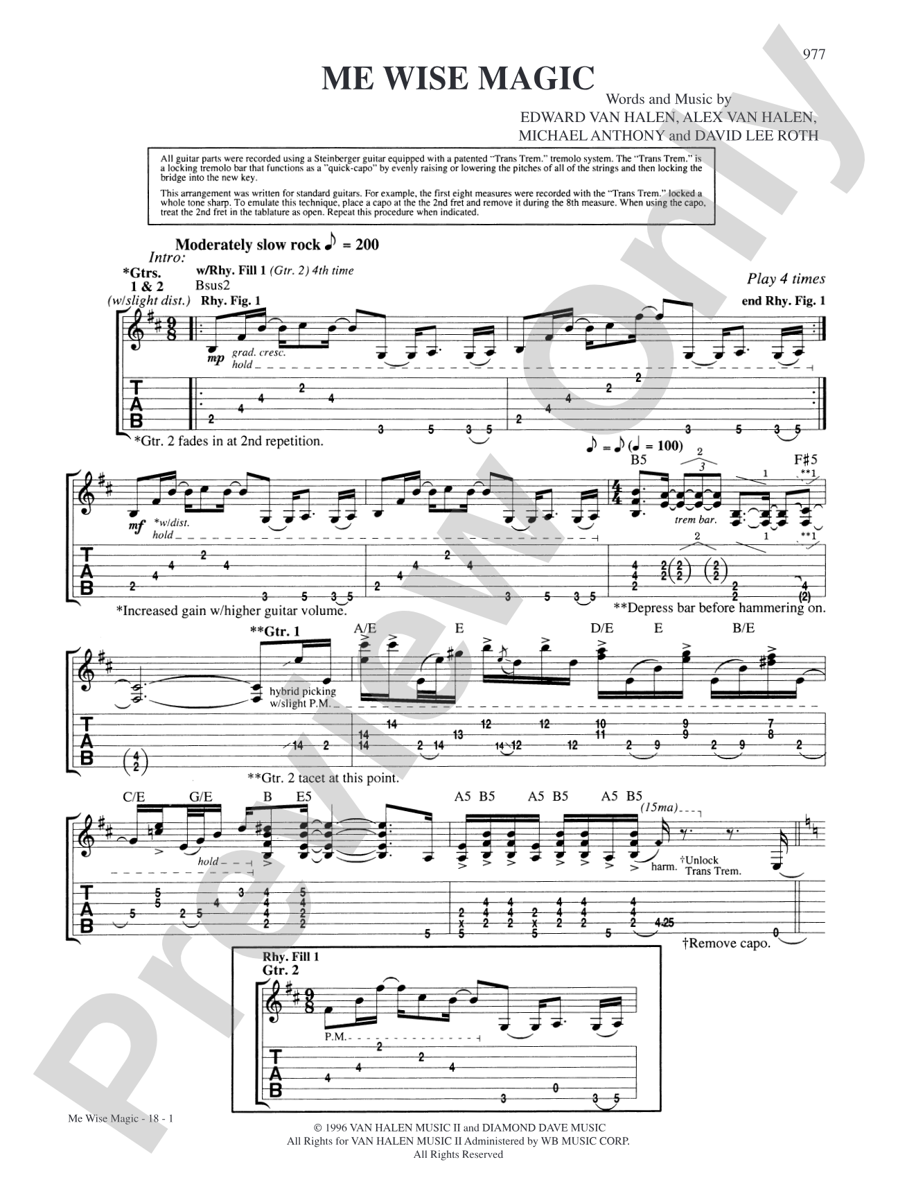 Me Wise Magic: Authentic Guitar TAB