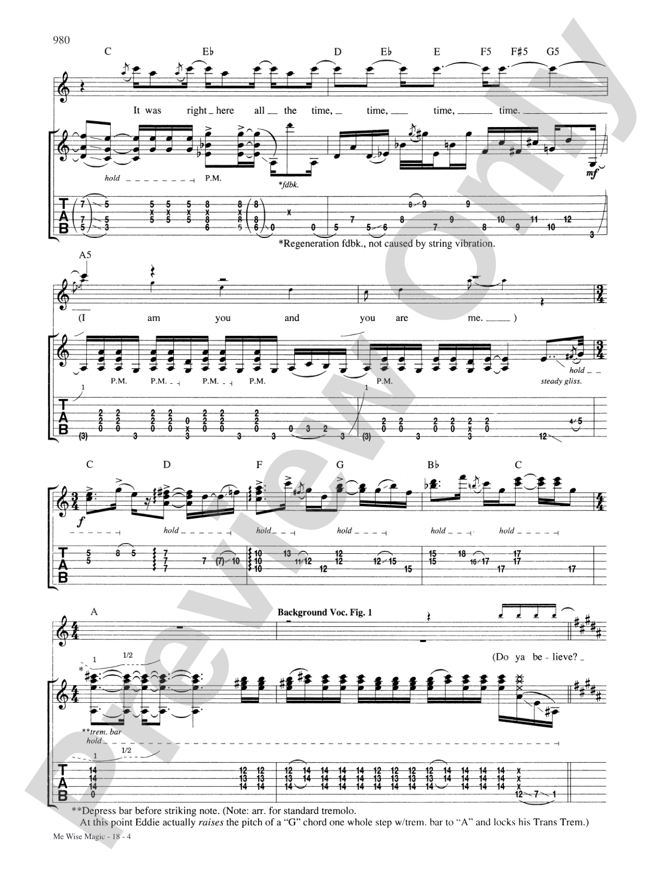 Me Wise Magic: Authentic Guitar TAB