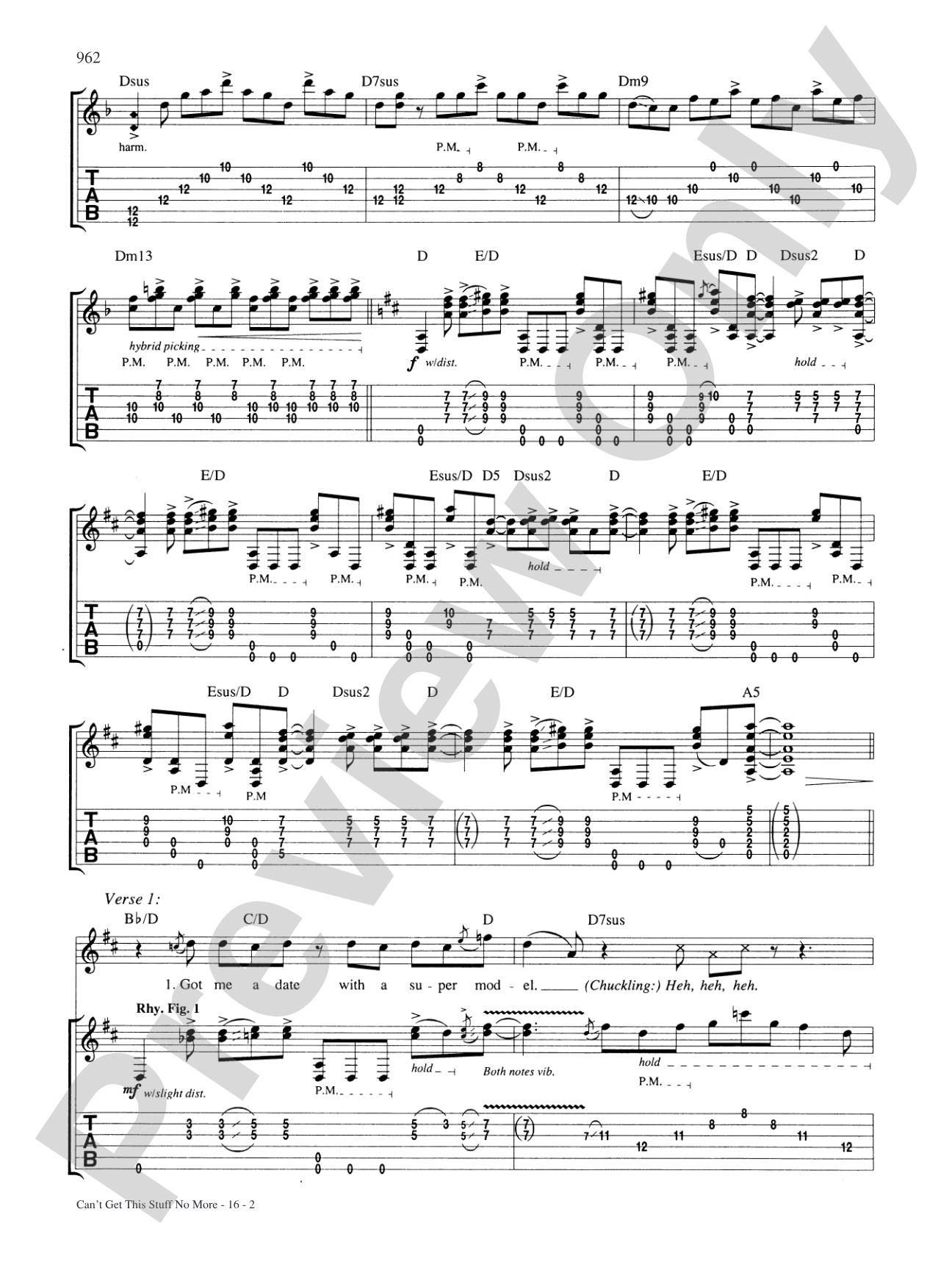 Can't Get This Stuff No More: Authentic Guitar TAB