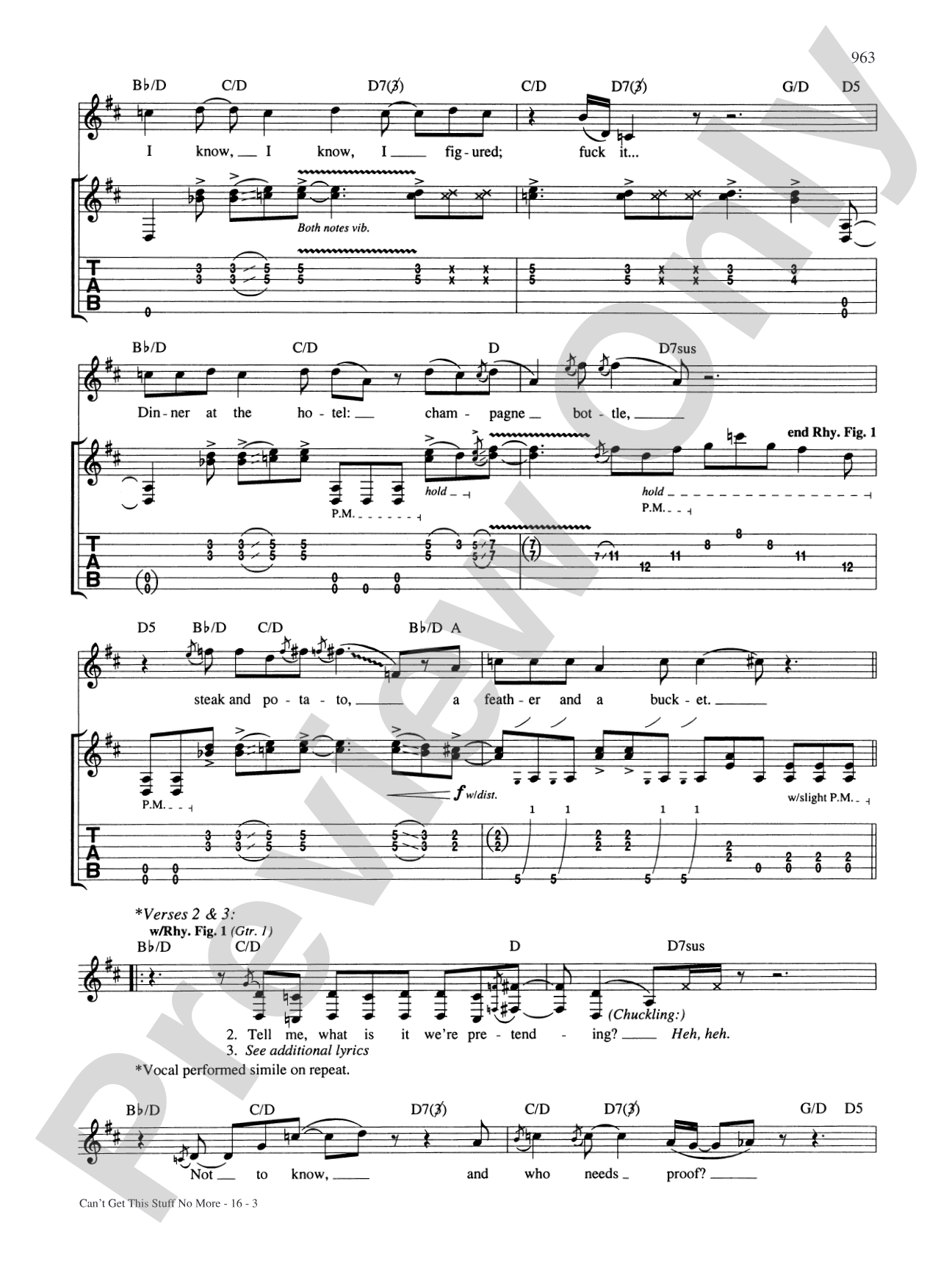 Can't Get This Stuff No More: Authentic Guitar TAB