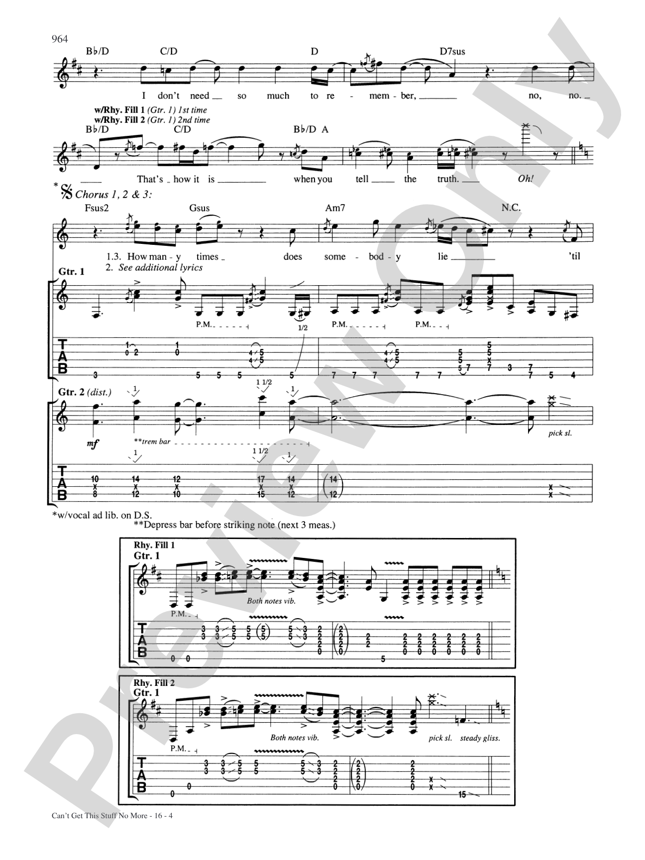 Can't Get This Stuff No More: Authentic Guitar TAB