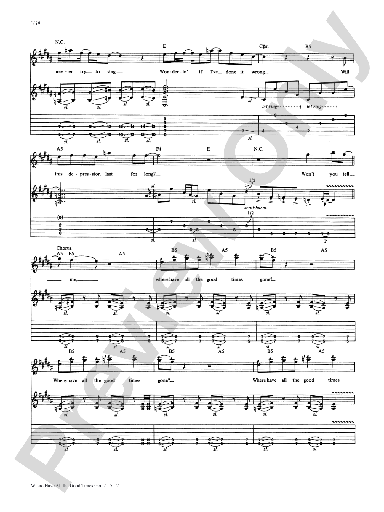 Where Have All The Good Times Gone: Authentic Guitar TAB
