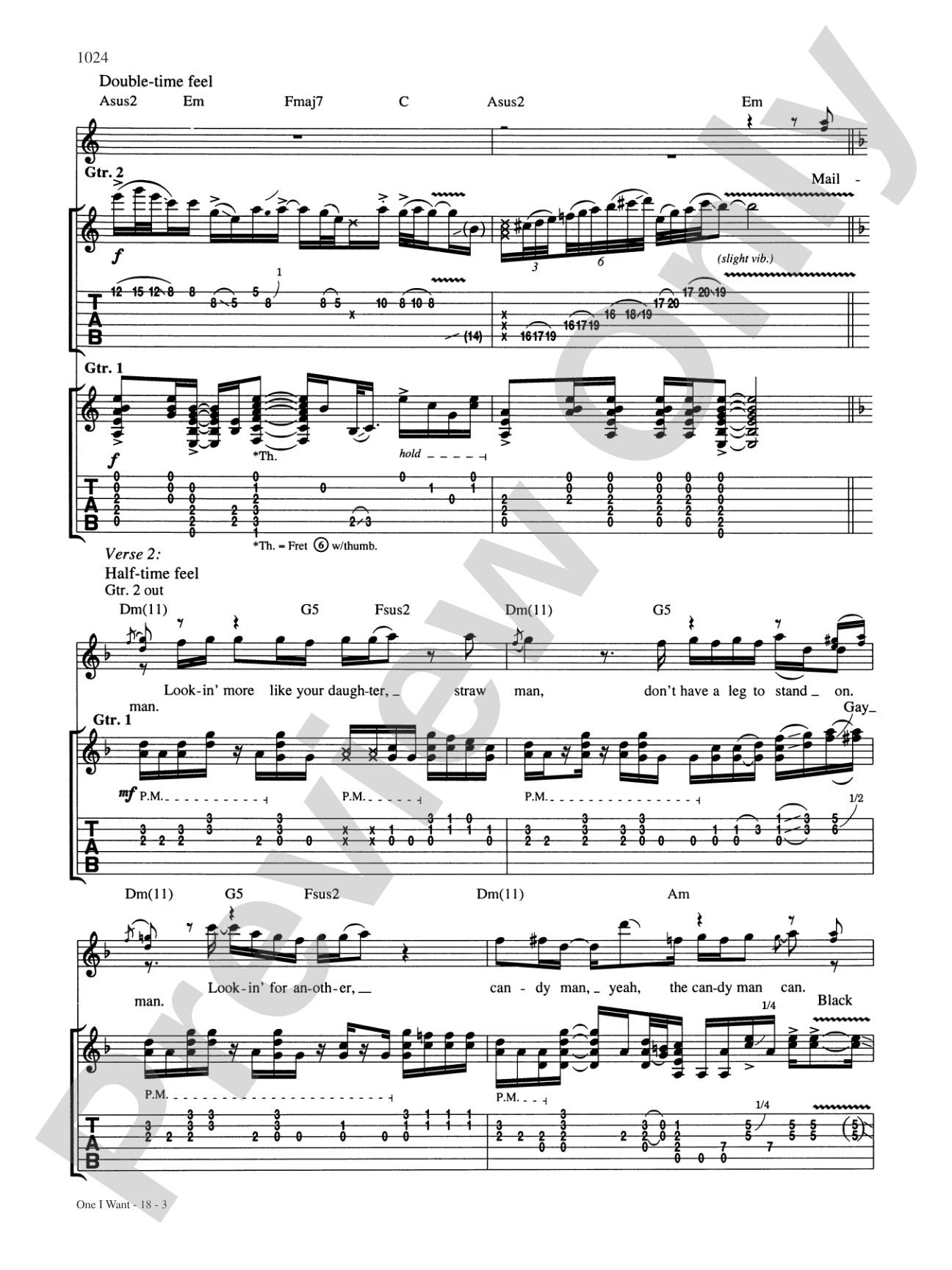 One I Want: Authentic Guitar TAB