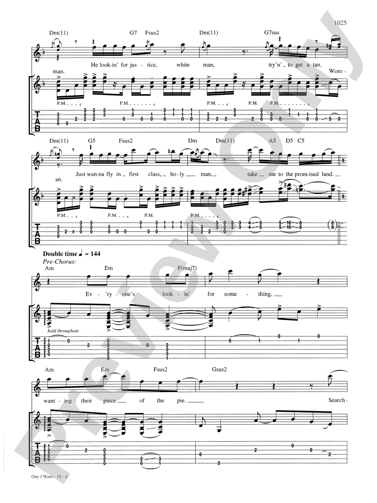 One I Want: Authentic Guitar TAB