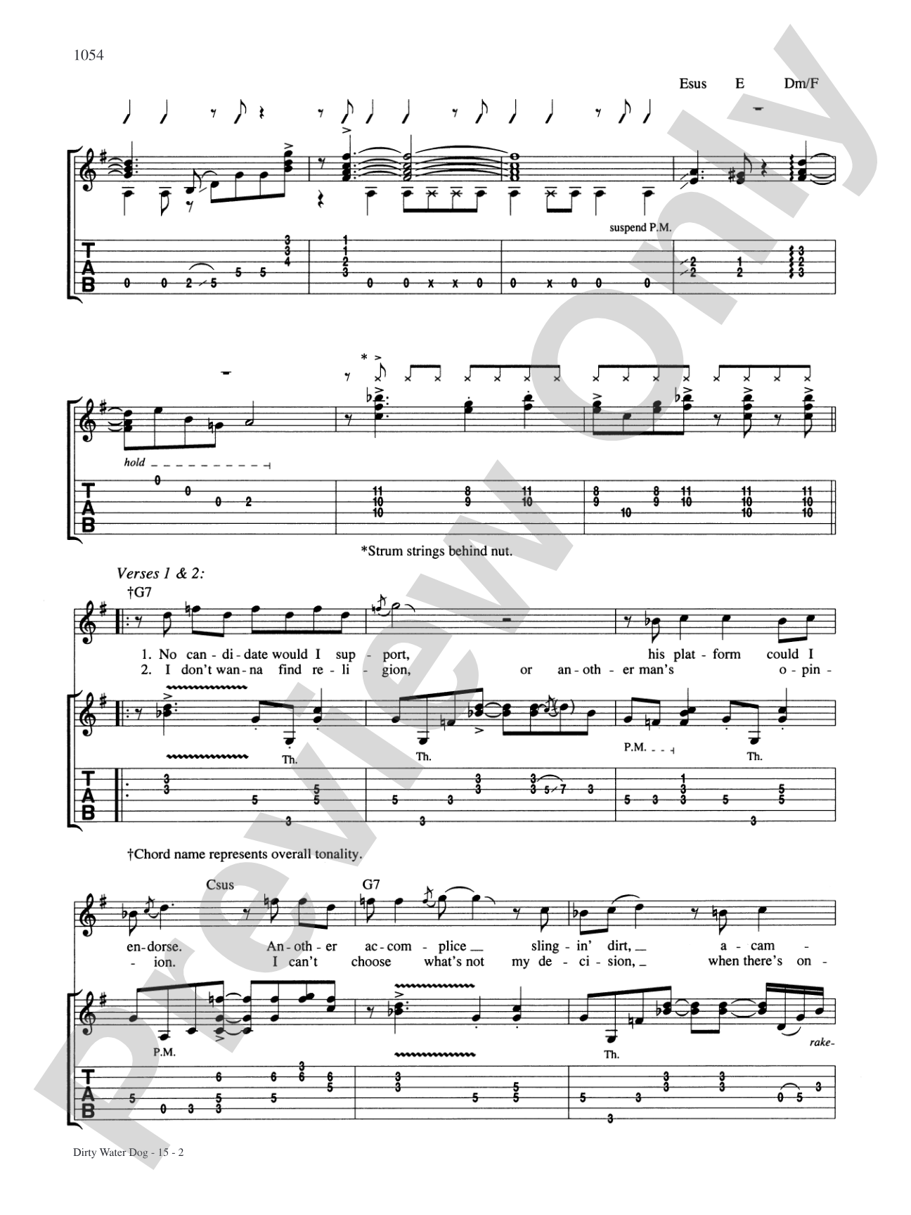 Dirty Water Dog: Authentic Guitar TAB