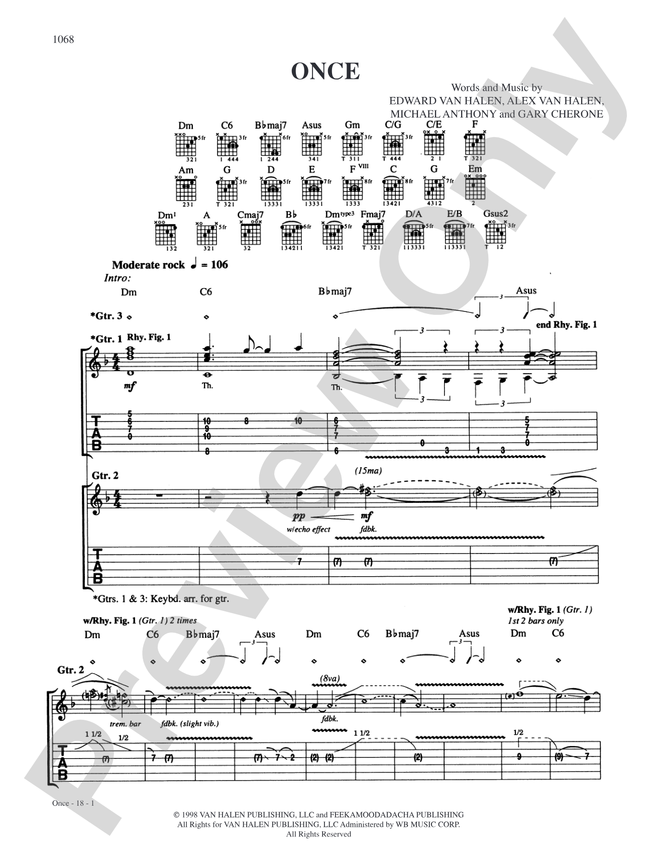Once: Authentic Guitar TAB
