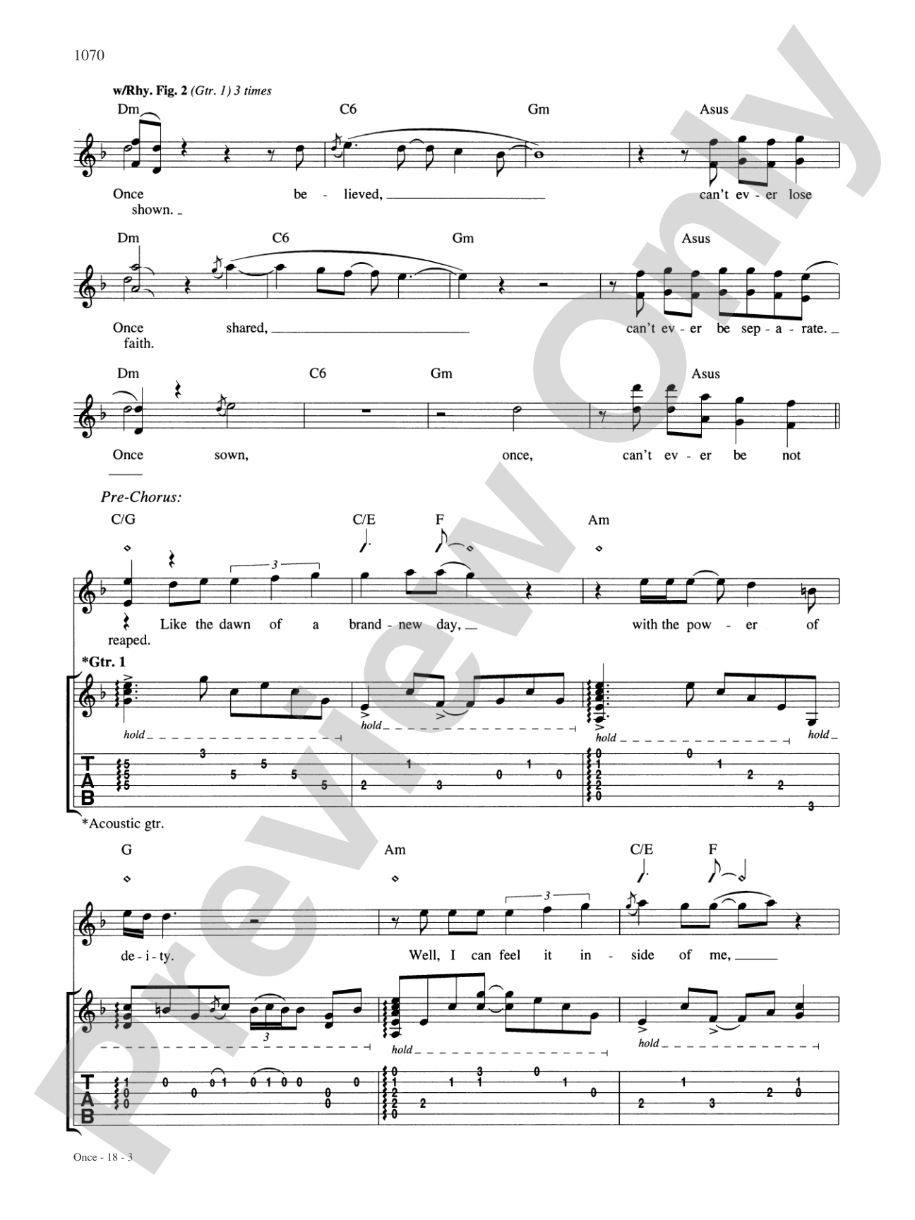 Once: Authentic Guitar TAB