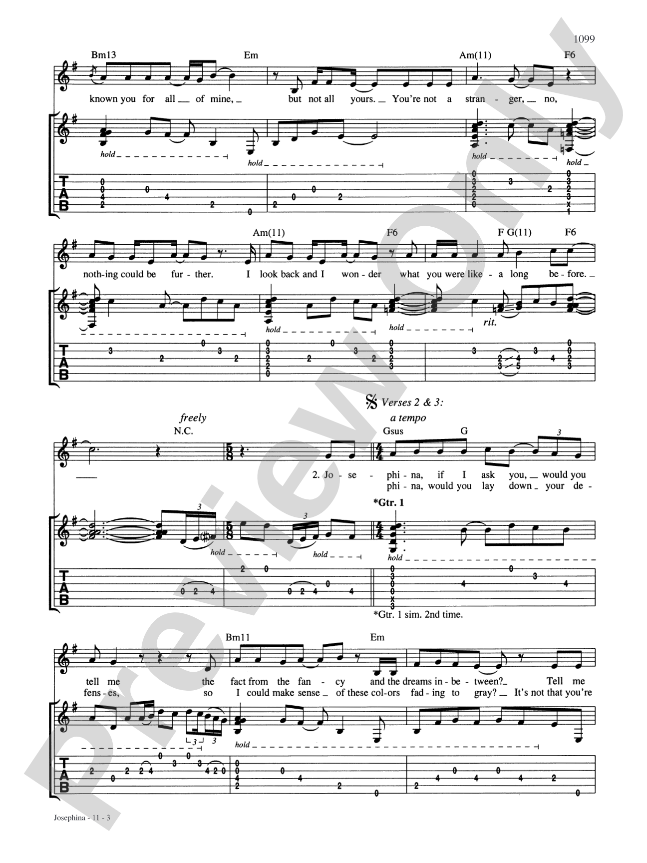 Josephina: Authentic Guitar TAB