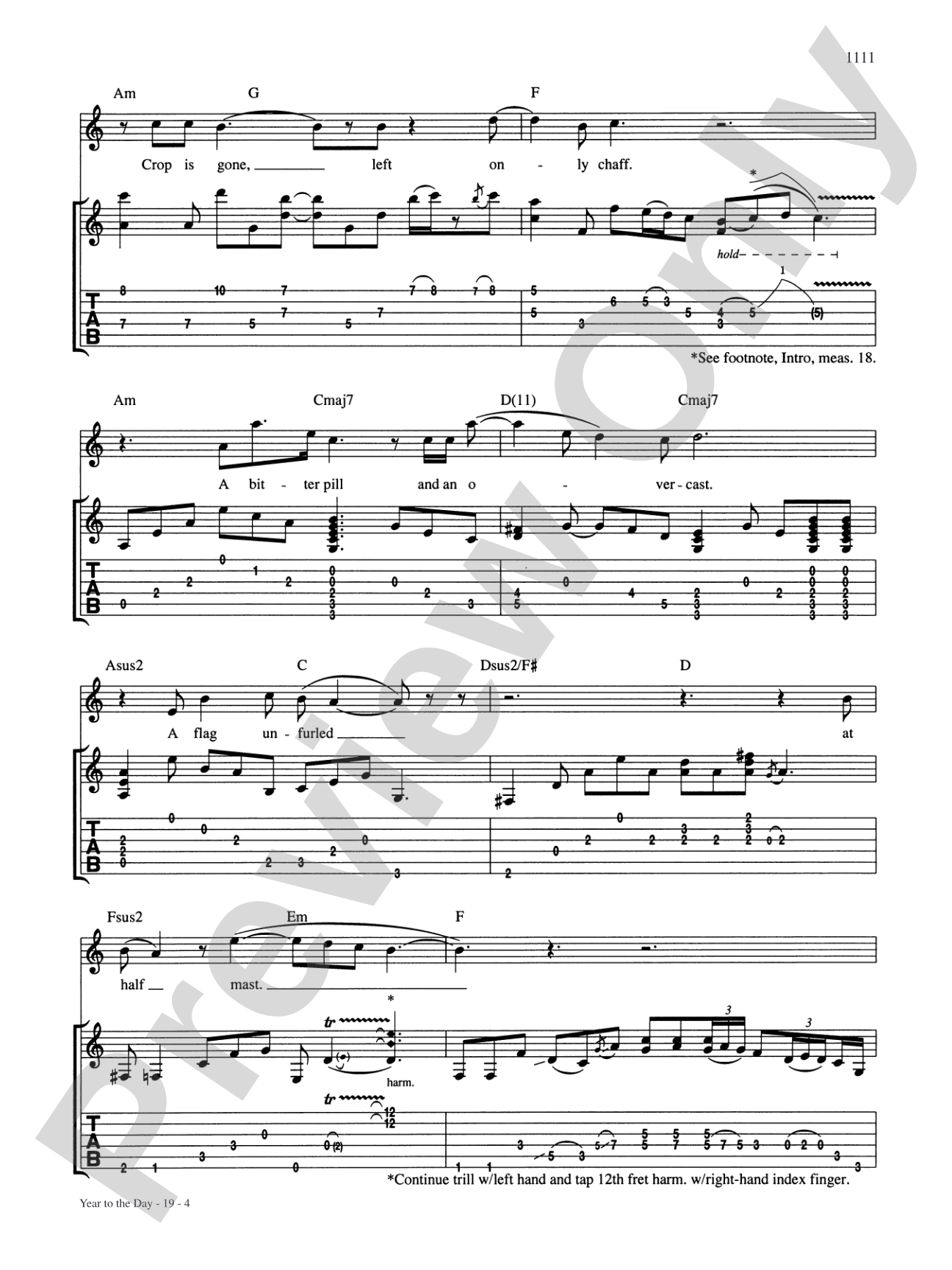 Year To The Day: Authentic Guitar TAB