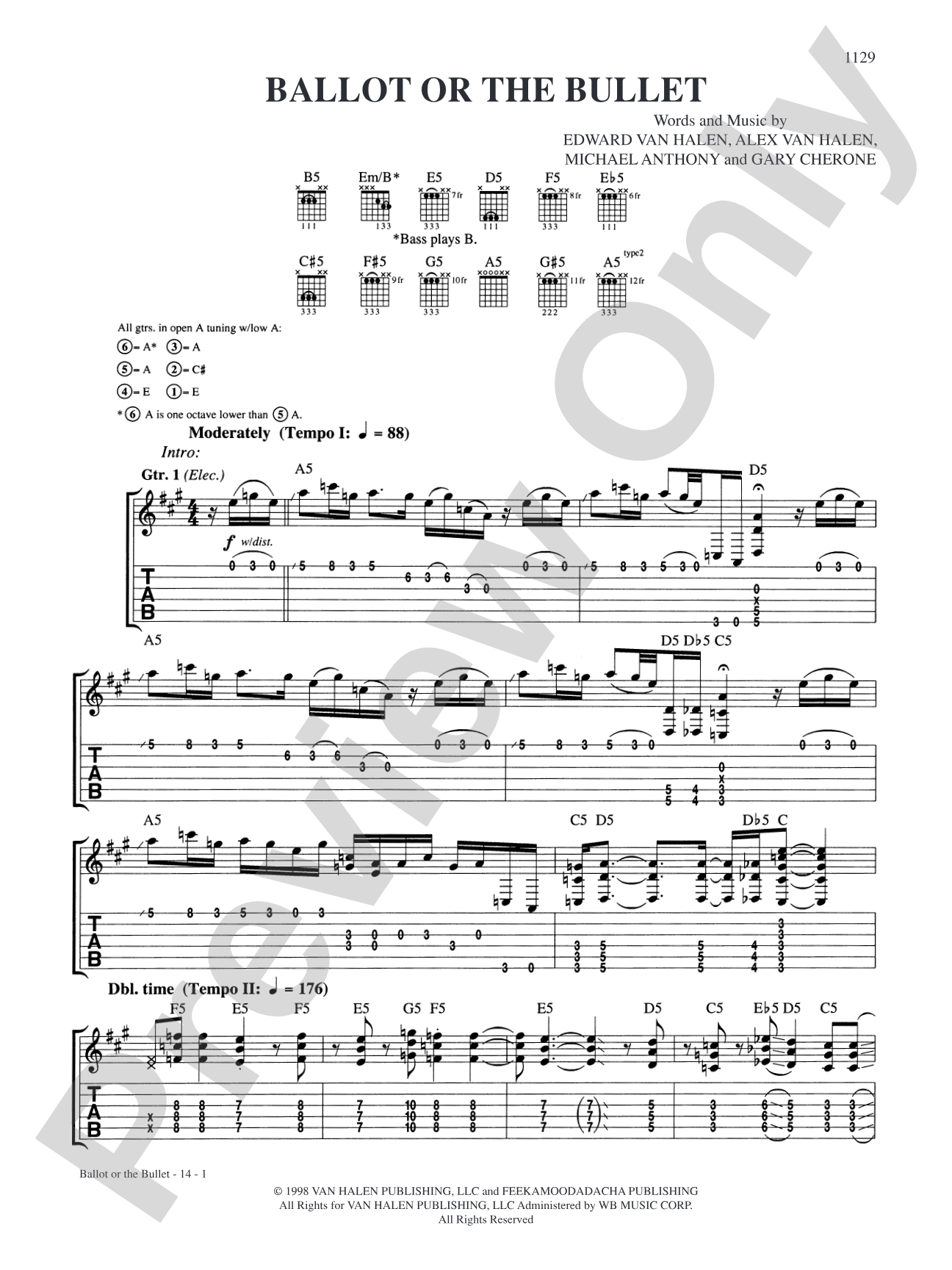 Ballot Or The Bullet: Authentic Guitar TAB