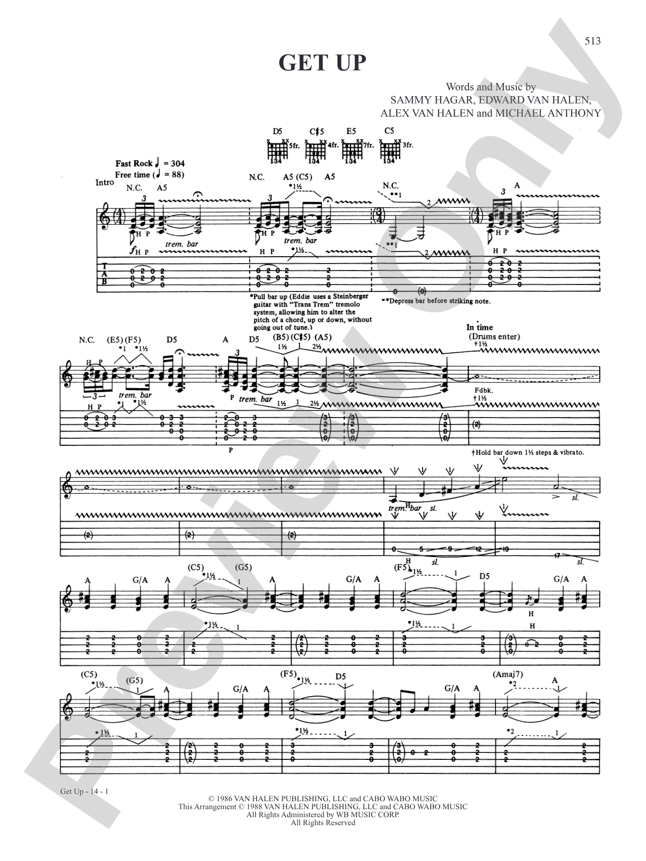Get Up: Authentic Guitar TAB