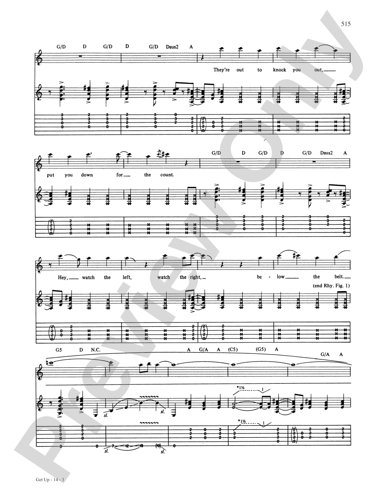 Get Up: Authentic Guitar TAB