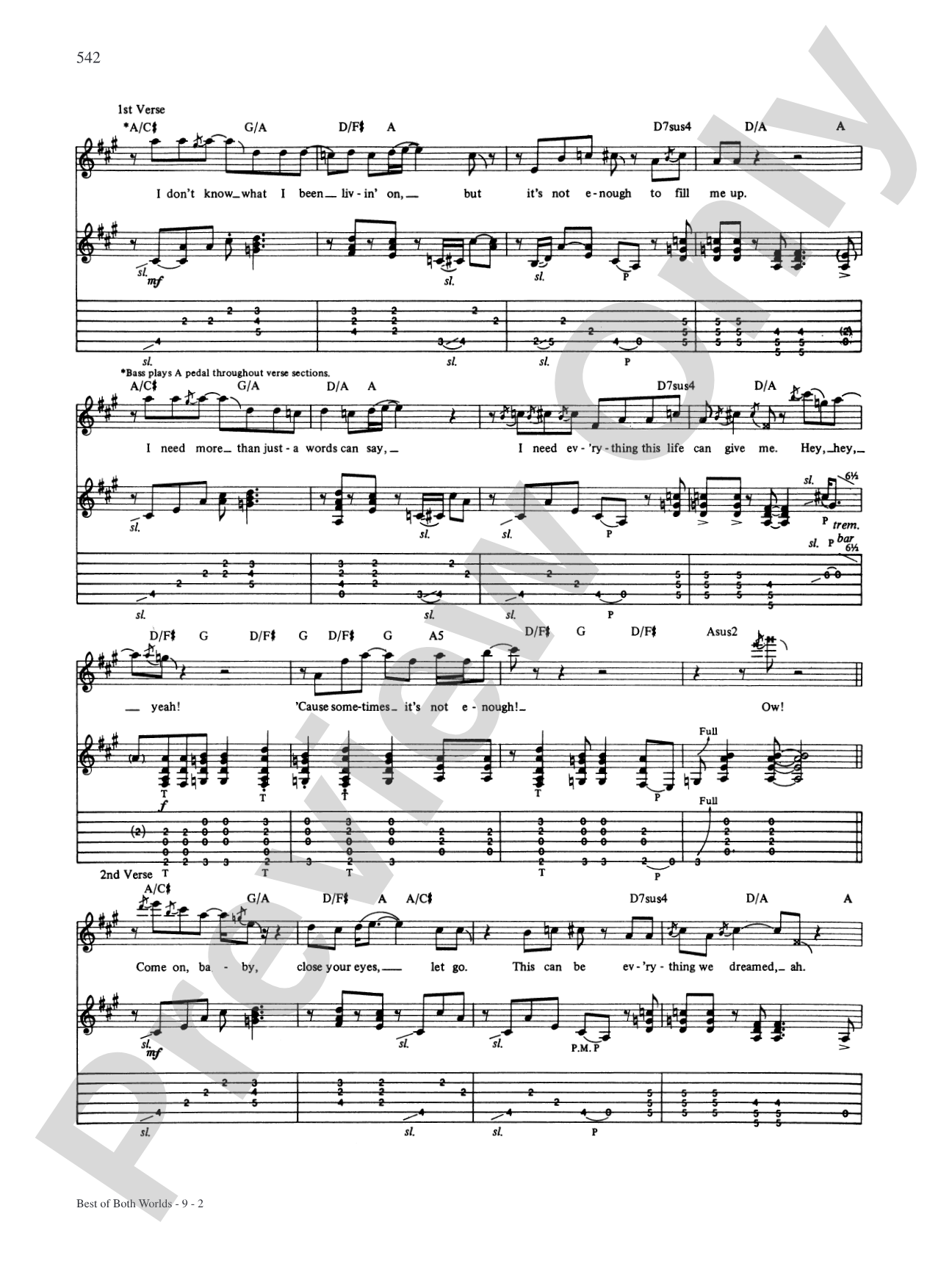 Best Of Both Worlds: Authentic Guitar TAB