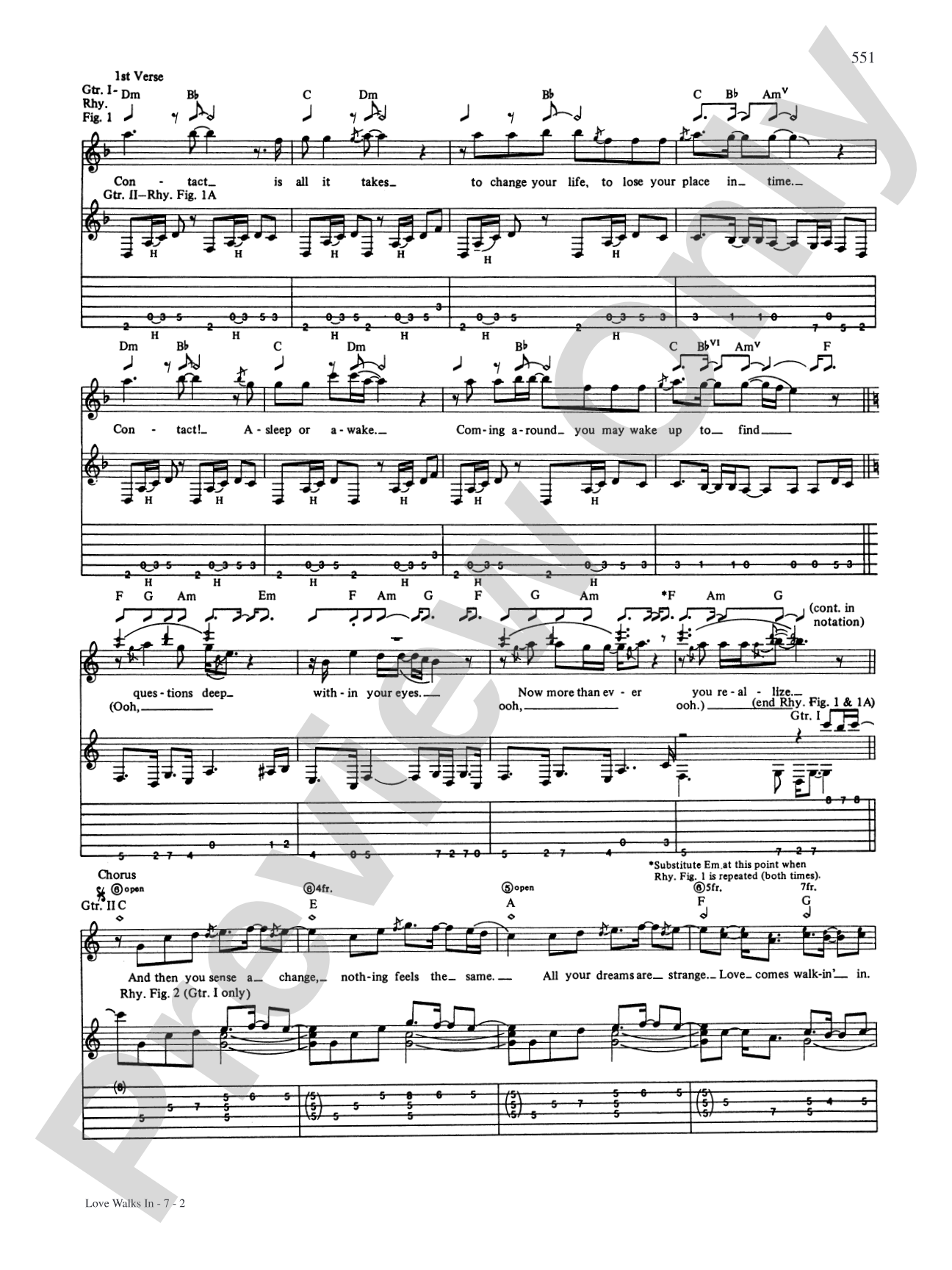 Love Walks In: Authentic Guitar TAB
