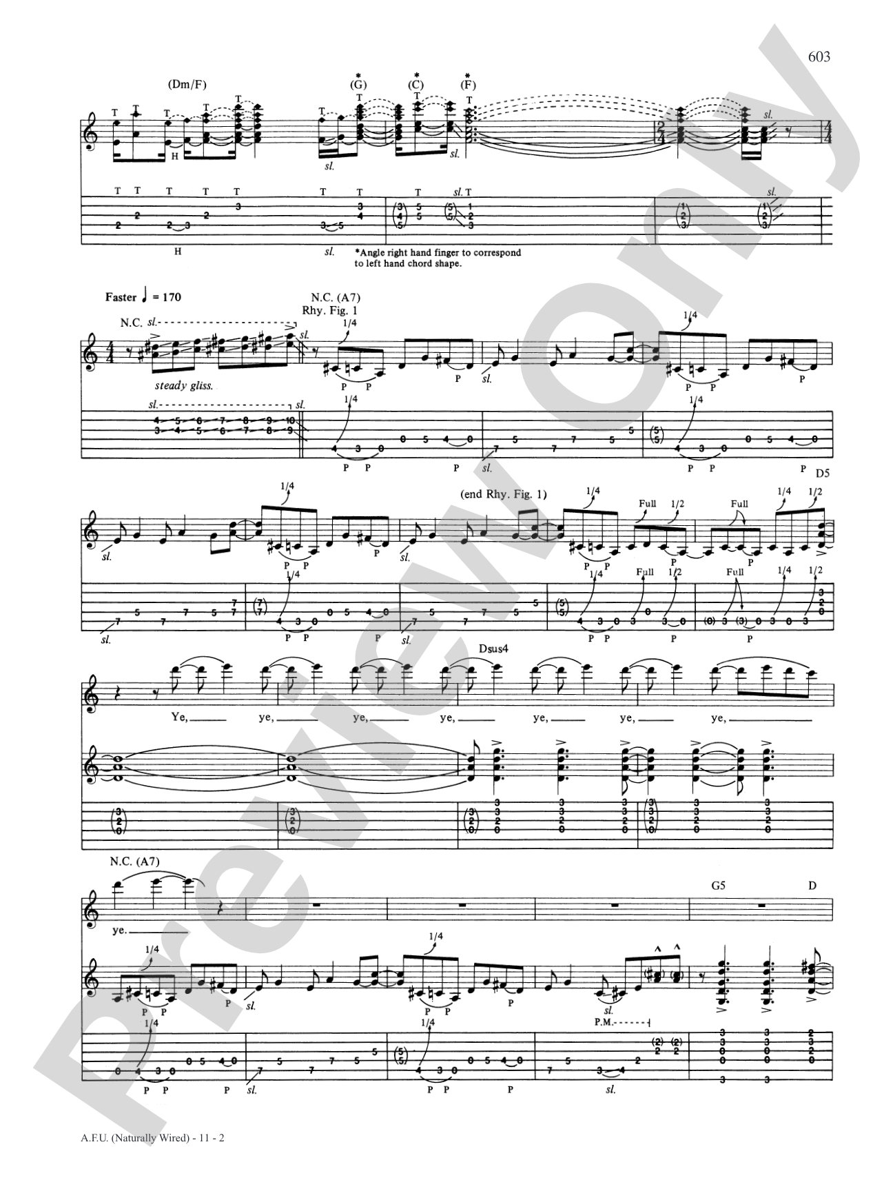 A.F.U. (Naturally Wired): Authentic Guitar TAB