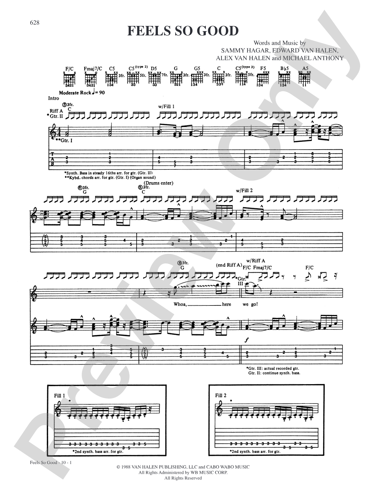 Feels So Good: Authentic Guitar TAB