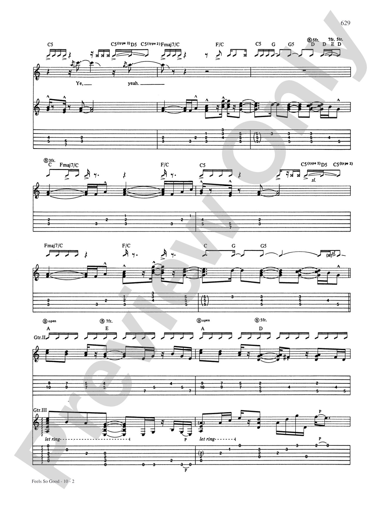 Feels So Good: Authentic Guitar TAB
