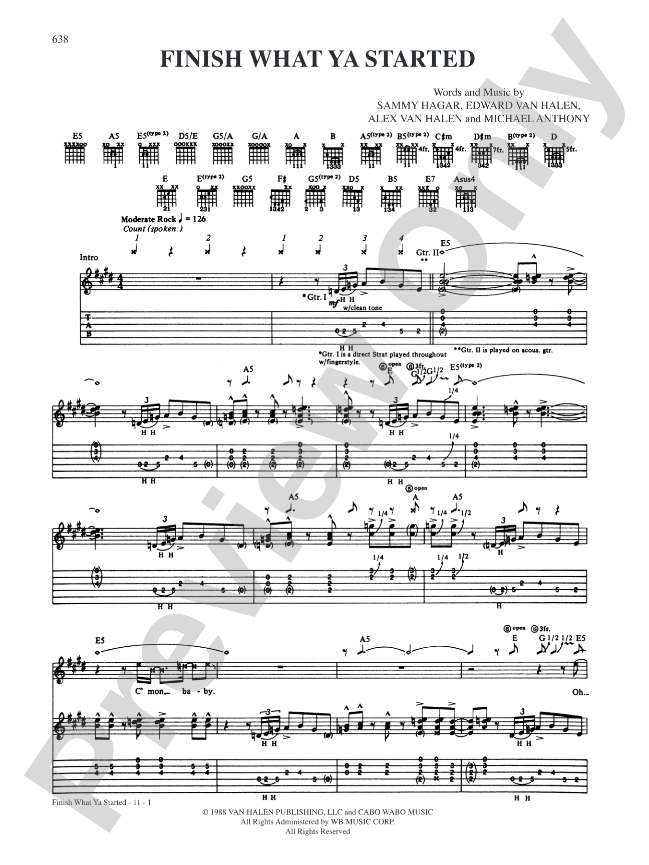 Finish What Ya Started: Authentic Guitar TAB
