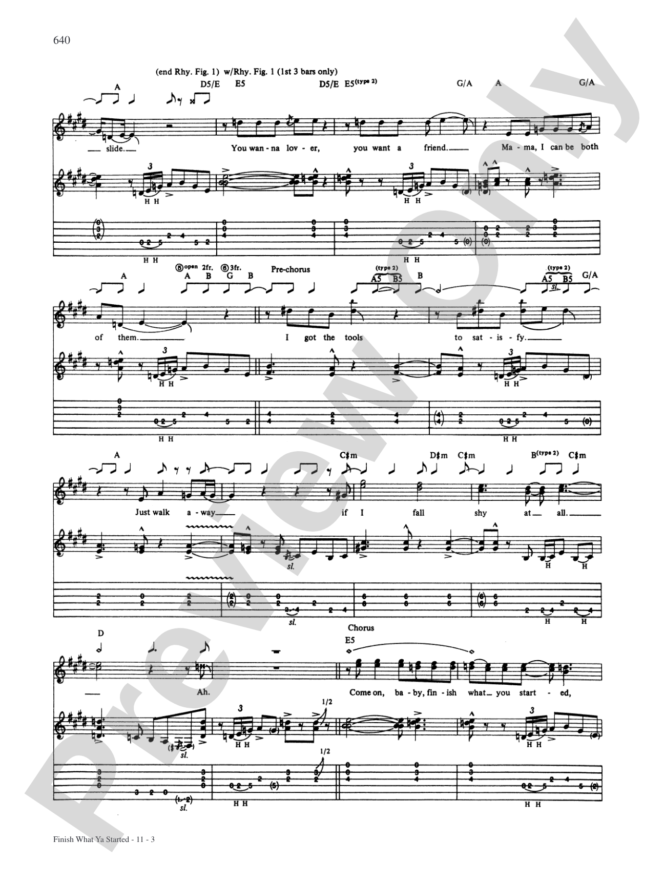 Finish What Ya Started: Authentic Guitar TAB