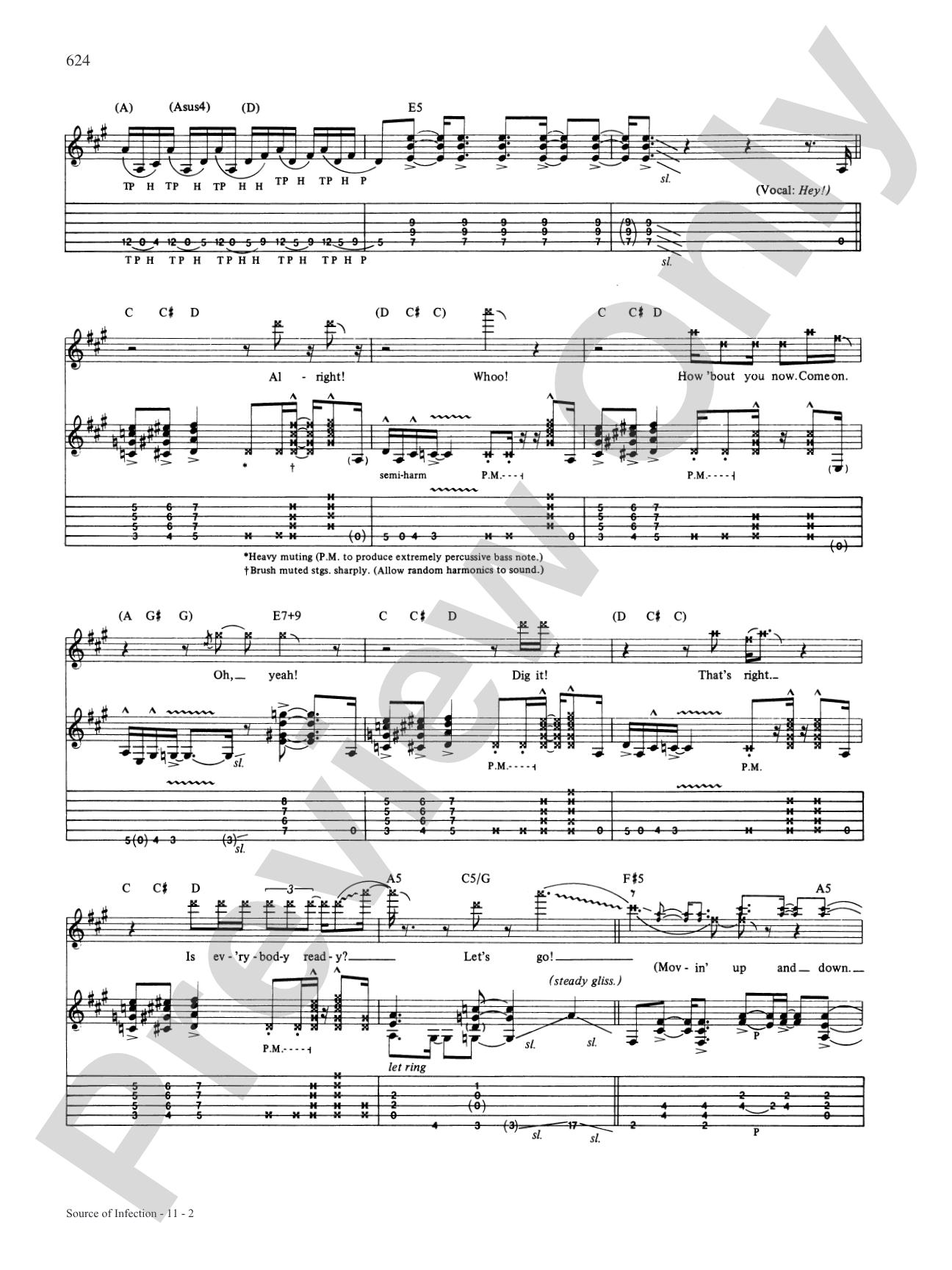 Source Of Infection: Authentic Guitar TAB