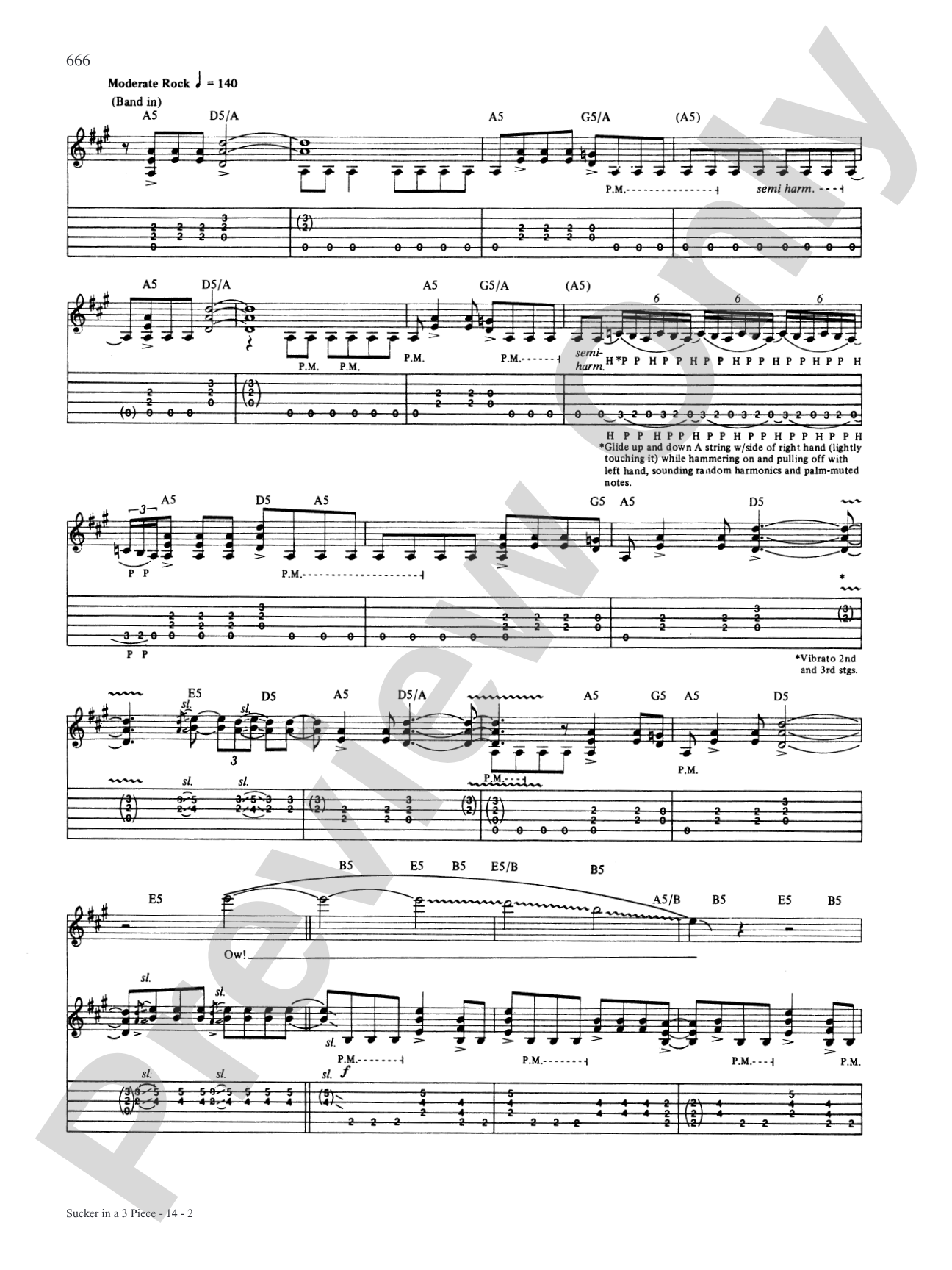 Sucker In A 3 Piece: Authentic Guitar TAB