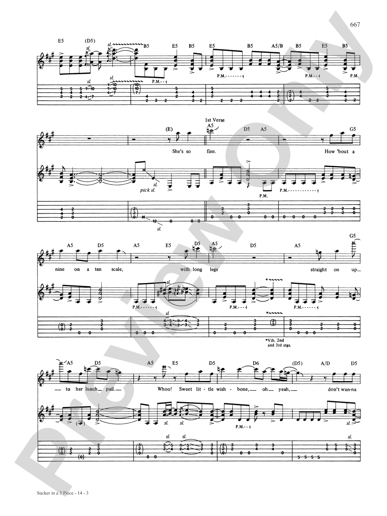 Sucker In A 3 Piece: Authentic Guitar TAB