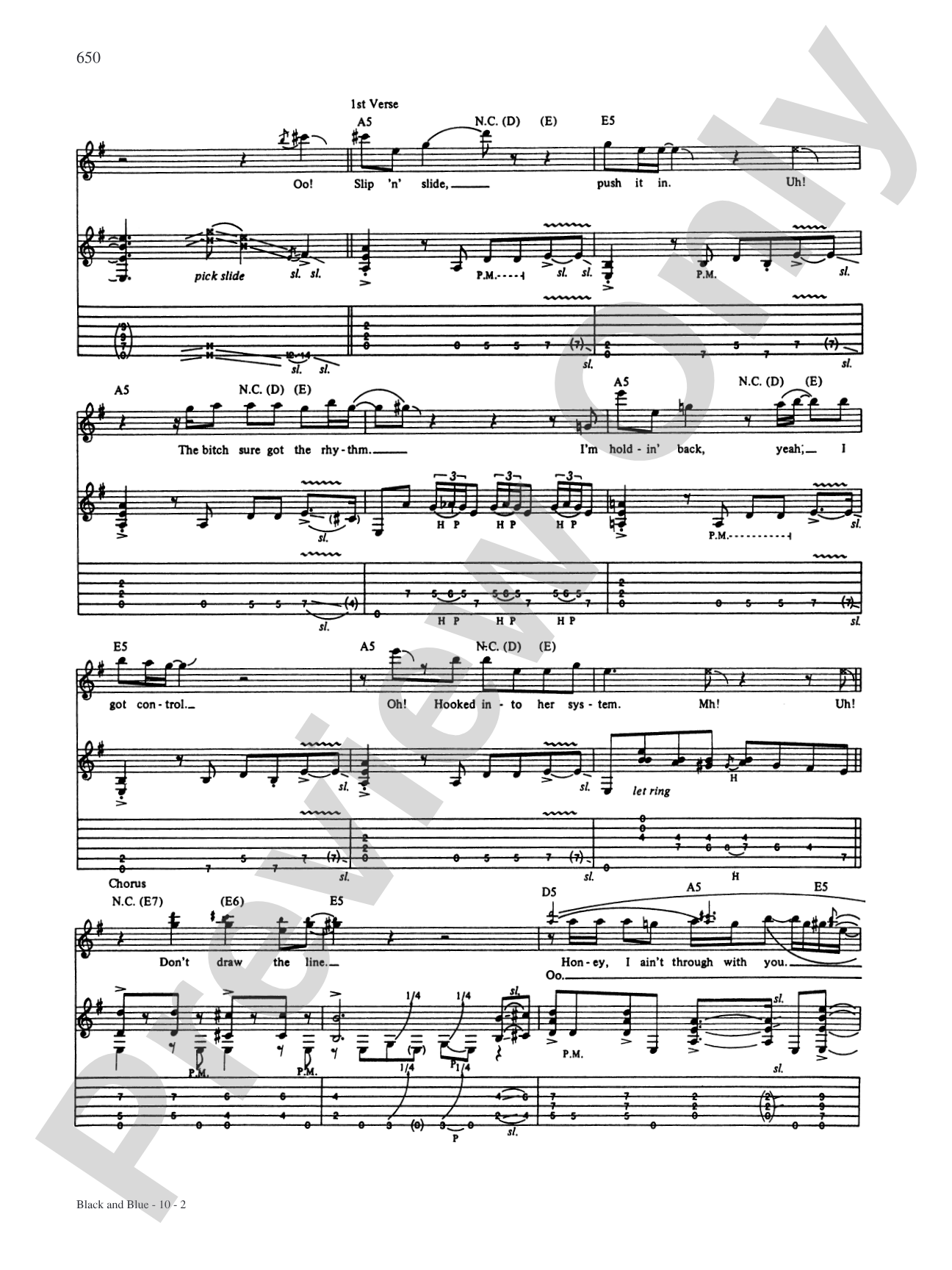 Black And Blue: Authentic Guitar TAB