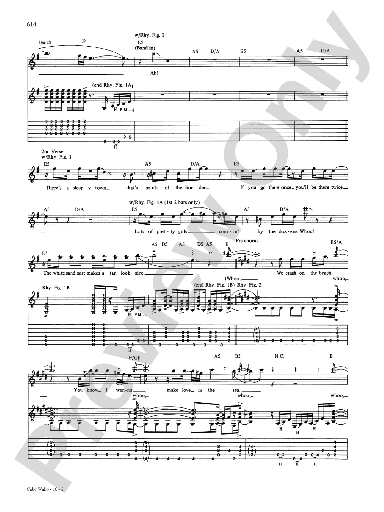 Cabo Wabo: Authentic Guitar TAB