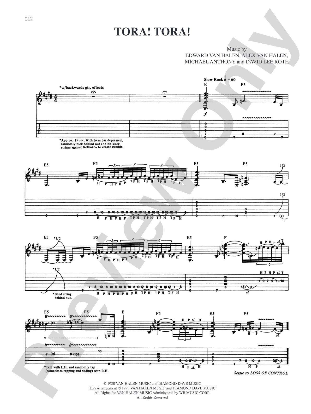 Tora! Tora!: Authentic Guitar TAB