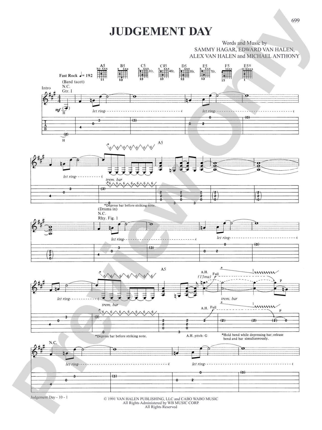 Judgement Day: Authentic Guitar TAB