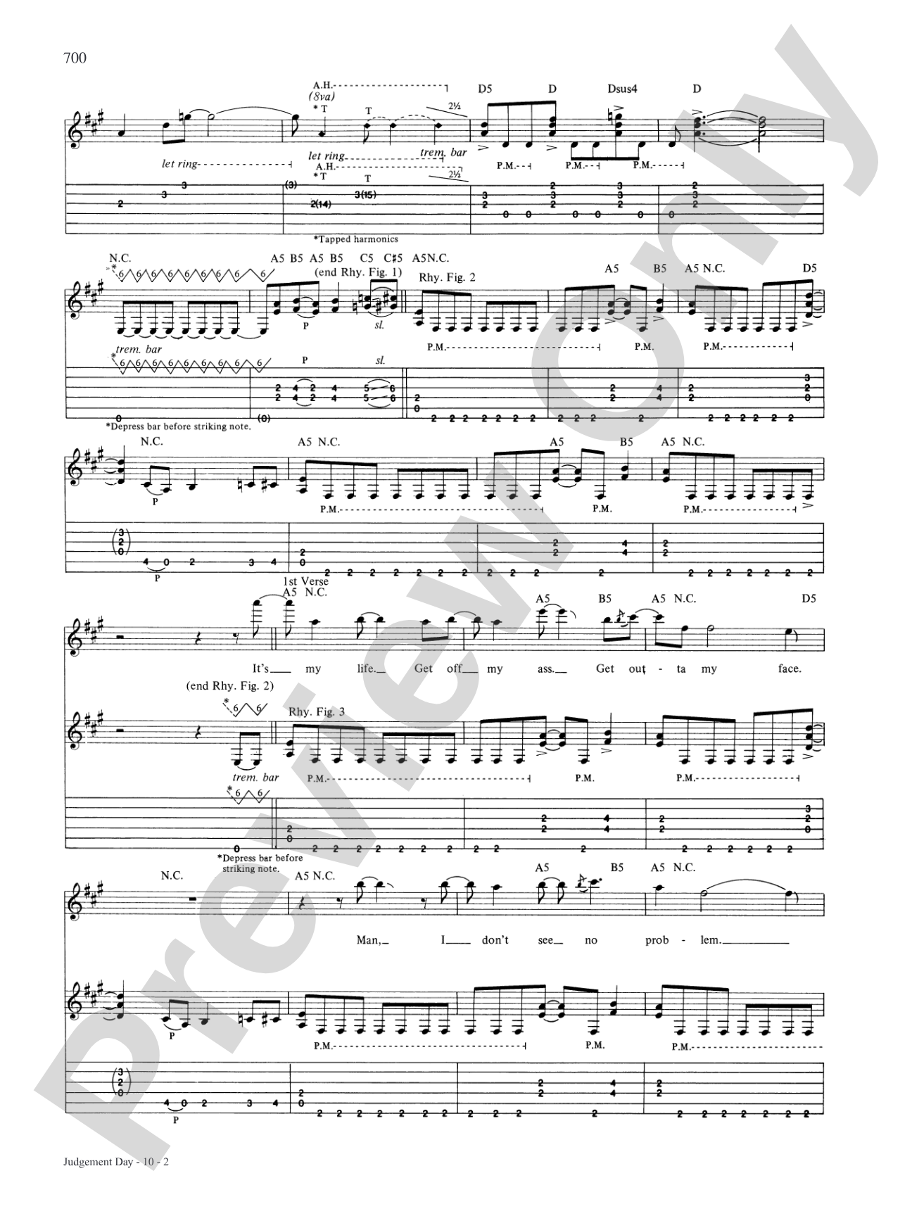 Judgement Day: Authentic Guitar TAB