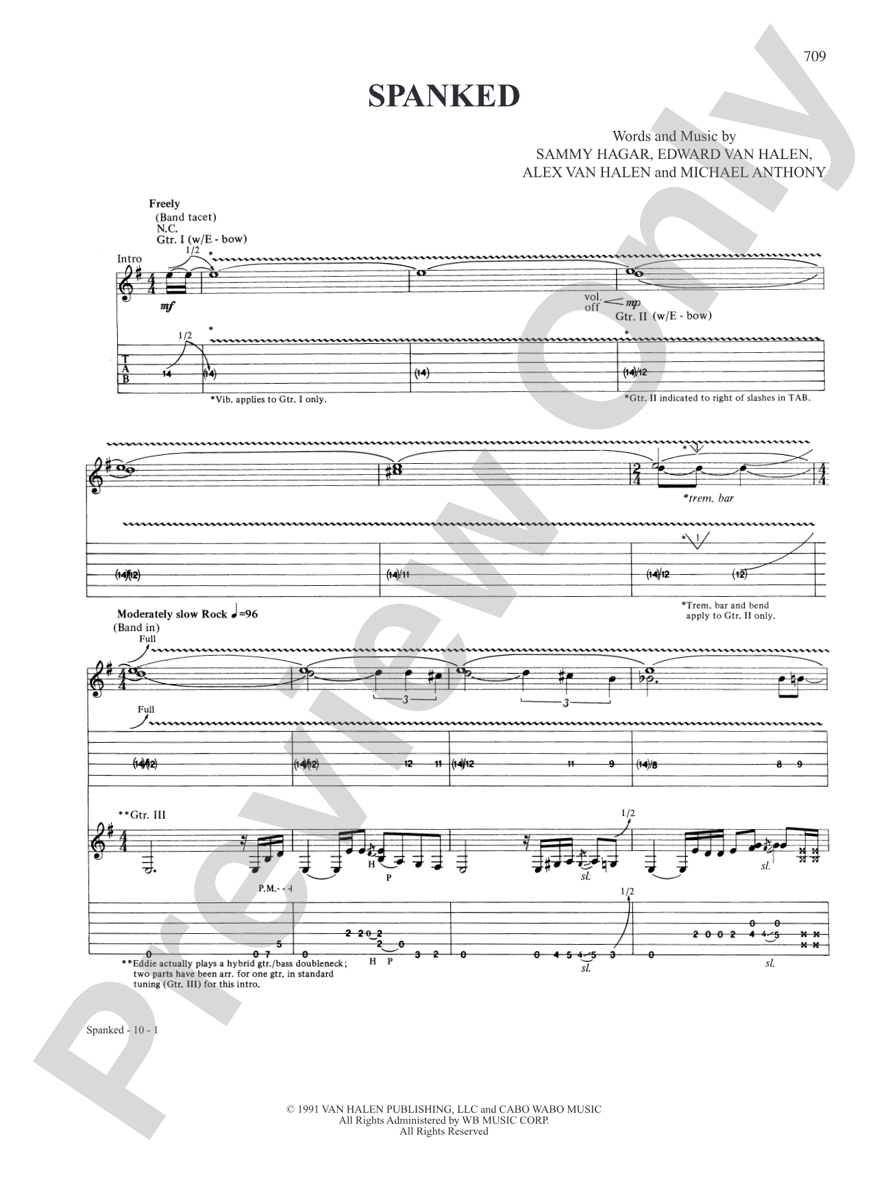 Spanked: Authentic Guitar TAB
