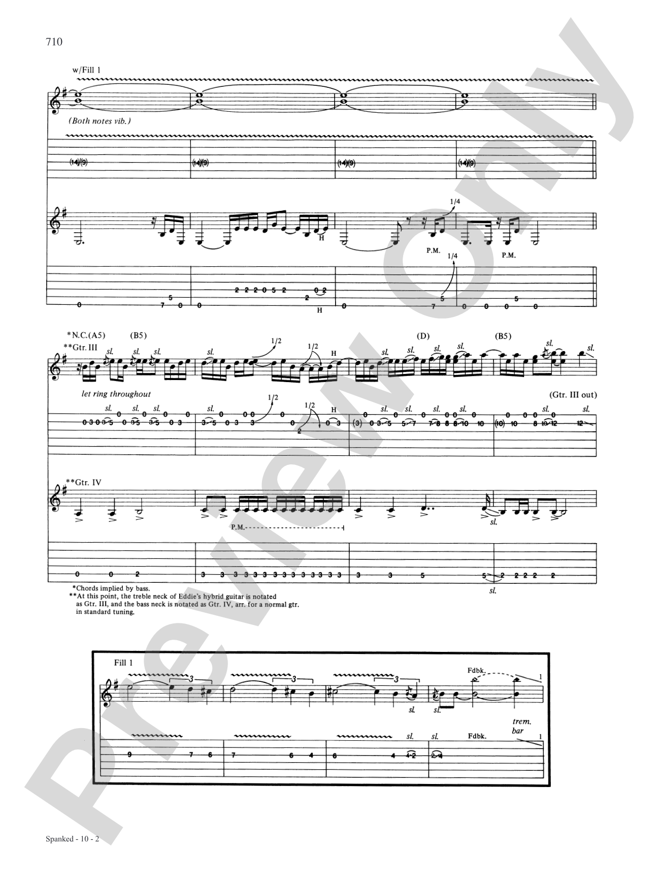Spanked: Authentic Guitar TAB